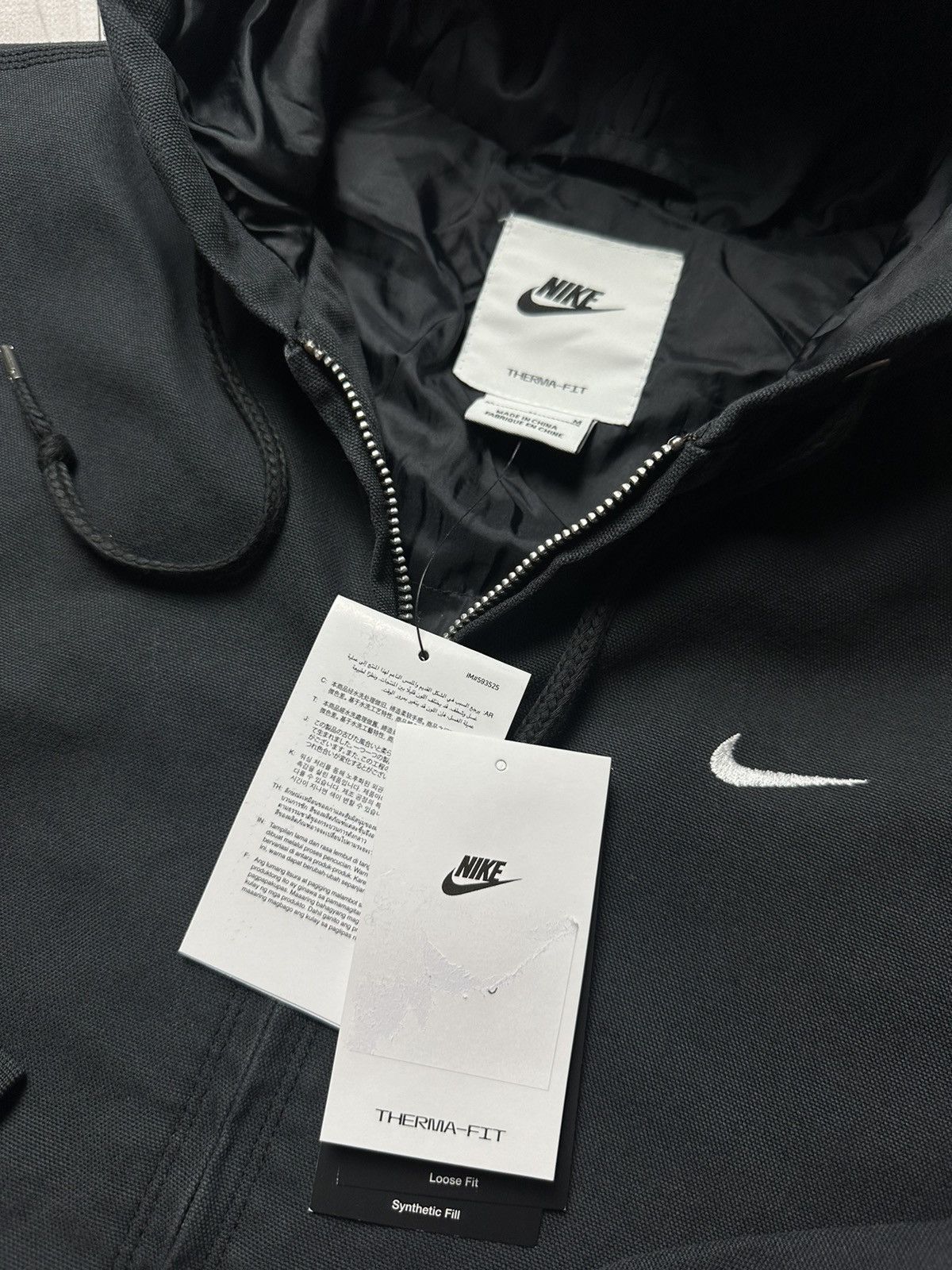 Vintage Vintage Nike denim jacket workwear S,XL logo rare Hooded Size US S / EU 44-46 / 1 - 8 Thumbnail