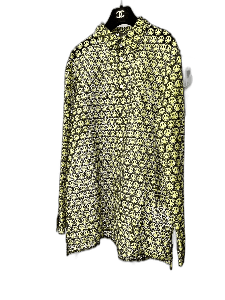 Loewe Loewe Smiley collaborative silver light green hollow smiley face shirt jacket - dmc Size M / US 6-8 / IT 42-44 - 1 Thumbnail