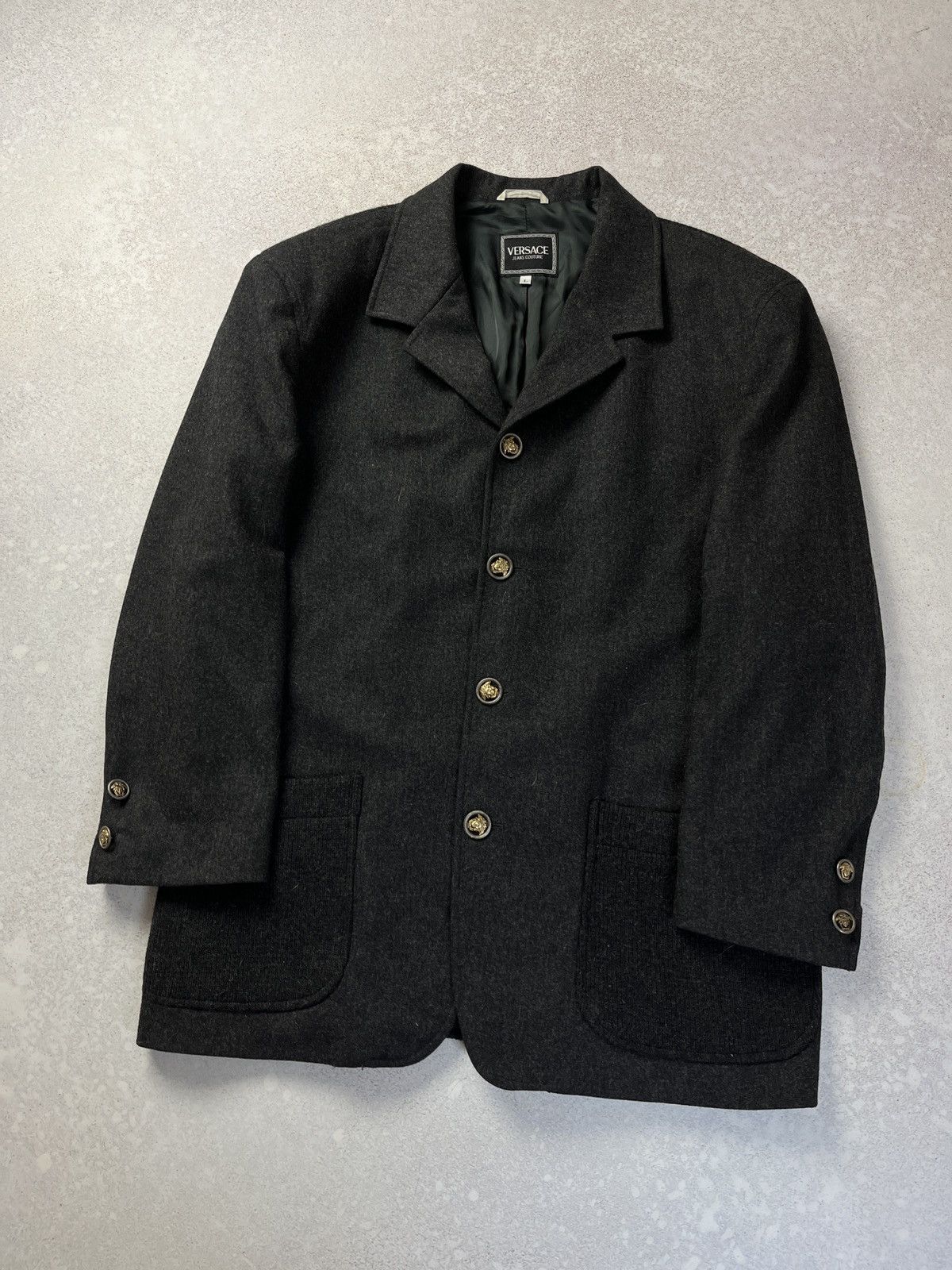 DDP VTG VERSACE JEANS COUTURE WOOL COAT SIZE L