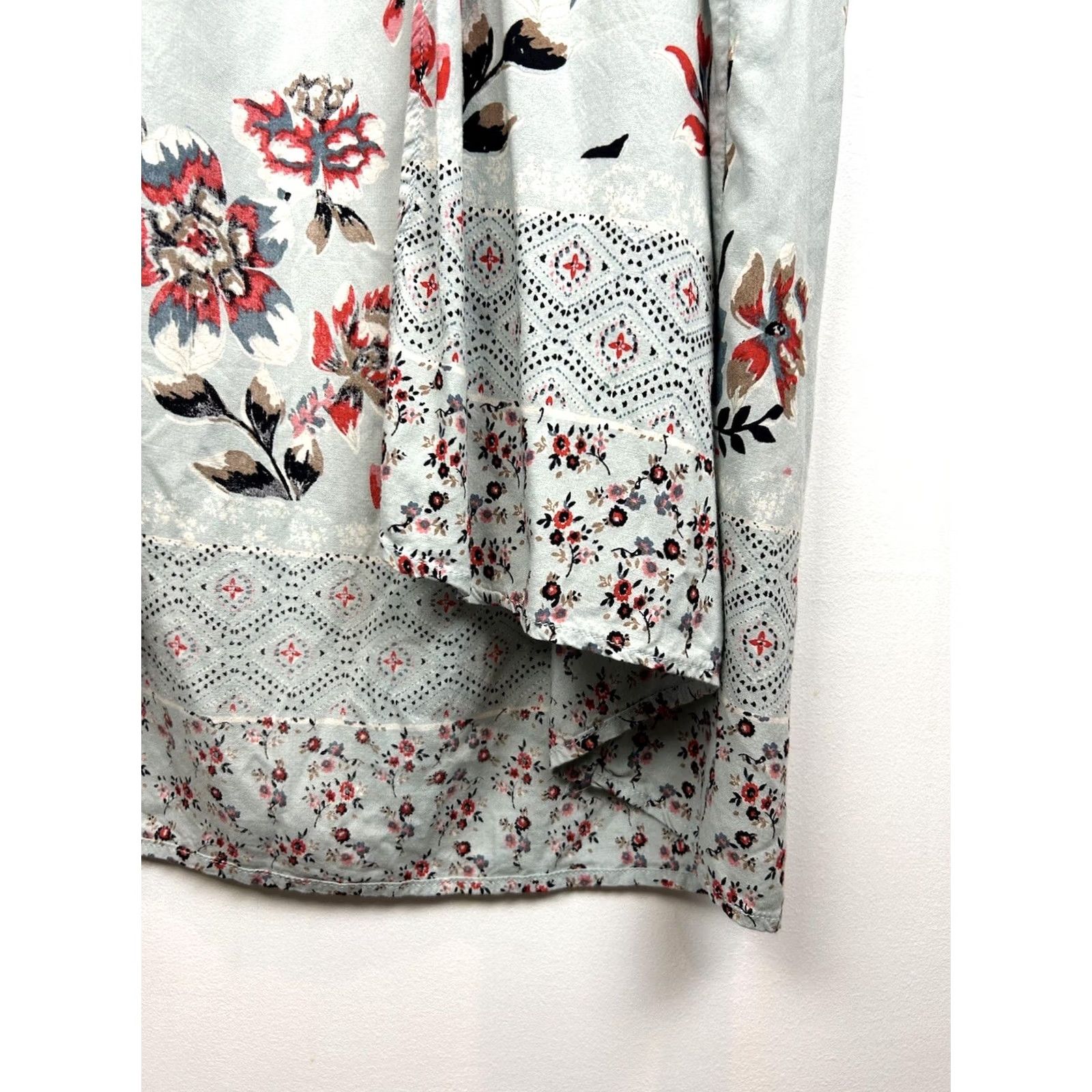 Layer 8 Angie Kimono Womens Small Blue Floral Oversized Open Topper Boho Hippie Layer Size S / US 4 / IT 40 - 7 Thumbnail