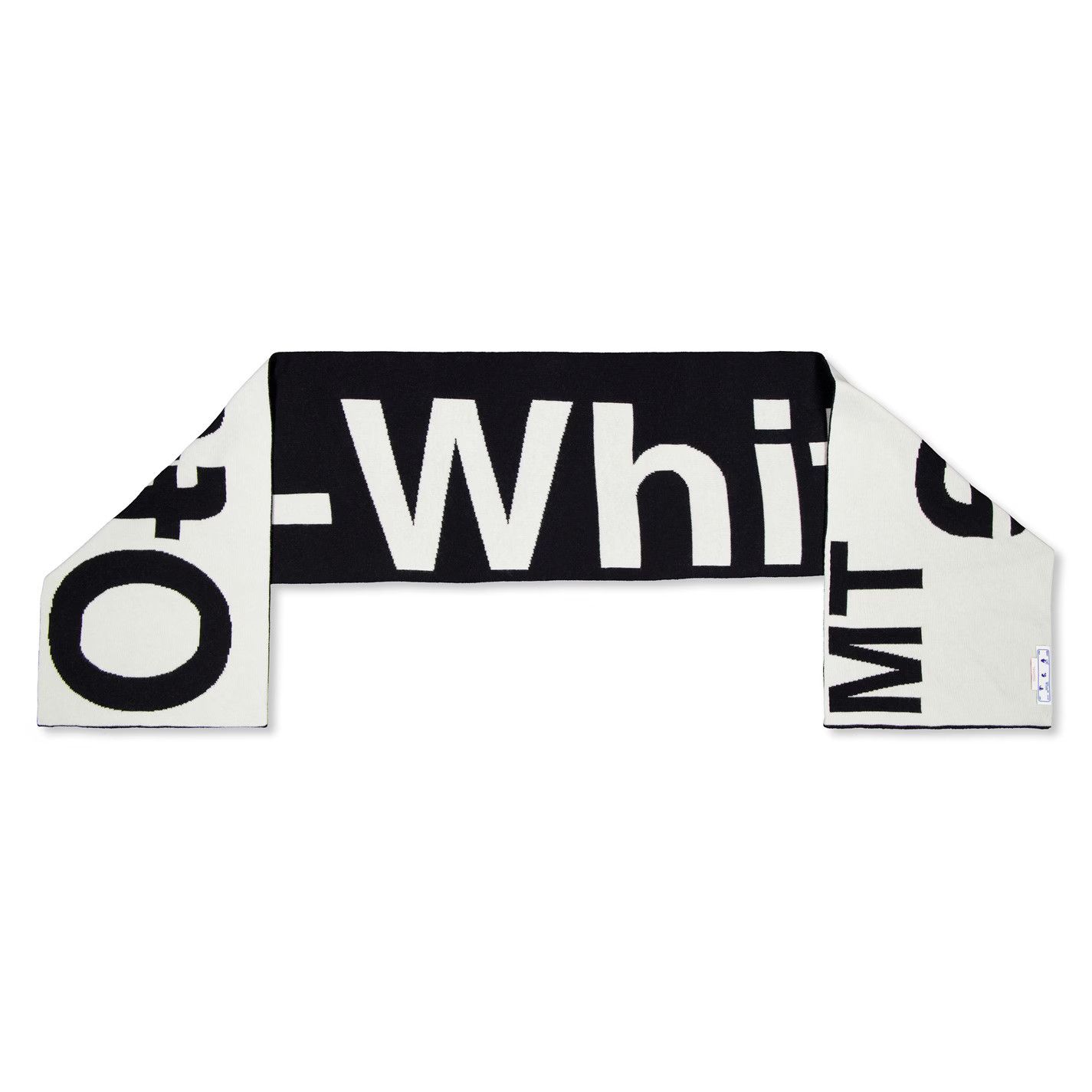 Off-White o1g2r1mq0225 Size: OS / Contrasting Logo Scarf Black & White Size ONE SIZE - 3 Thumbnail