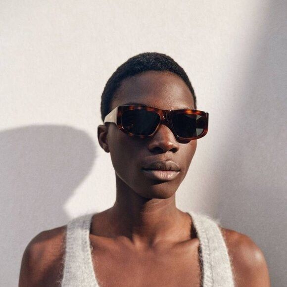 Jacquemus Jacquemus PILOTA JAC/2 C4 Sunglasses Havana Square Frame Size ONE SIZE - 1 Thumbnail