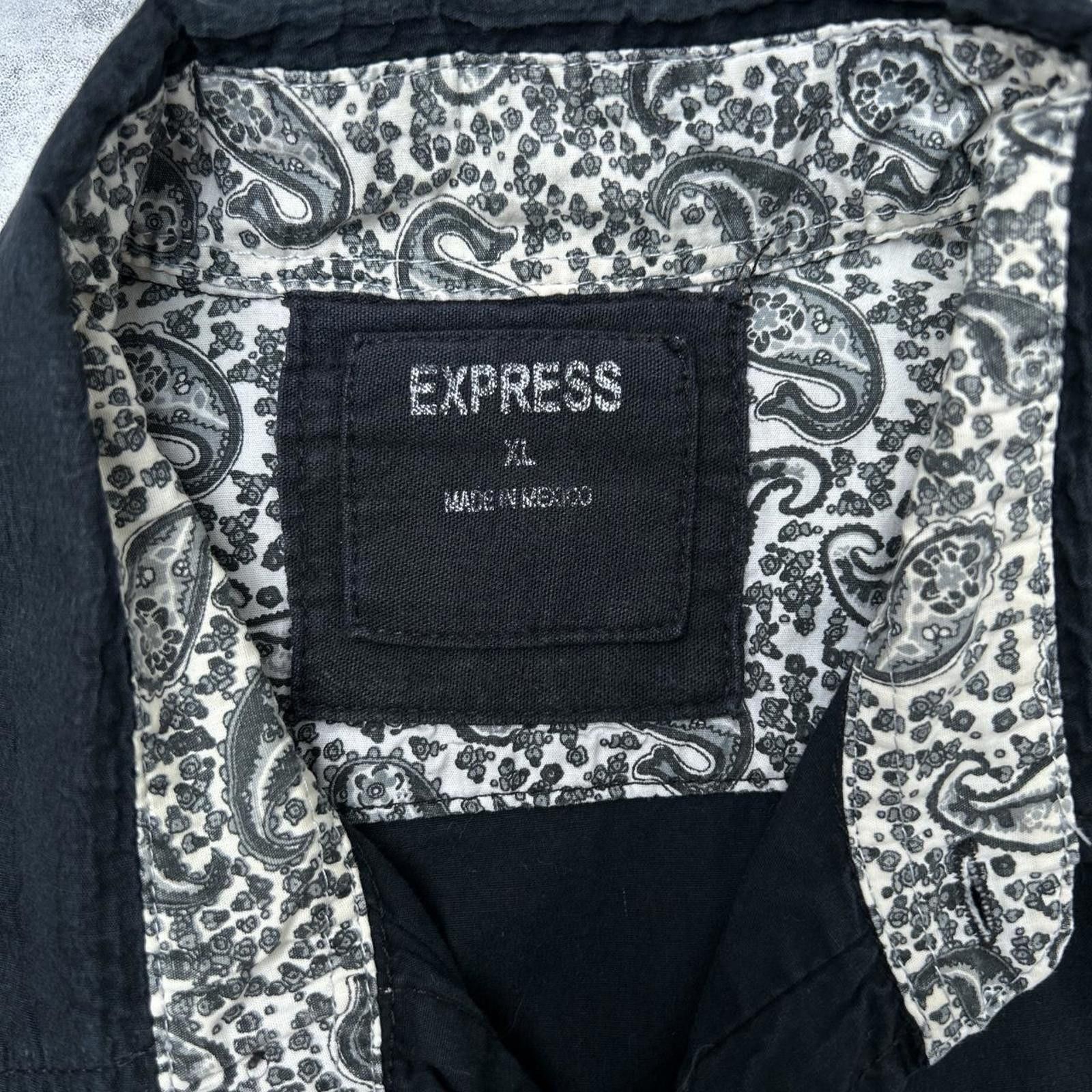 Express Y2K Express 00s Black button up shirt Size US XL / EU 56 / 4 - 3 Thumbnail