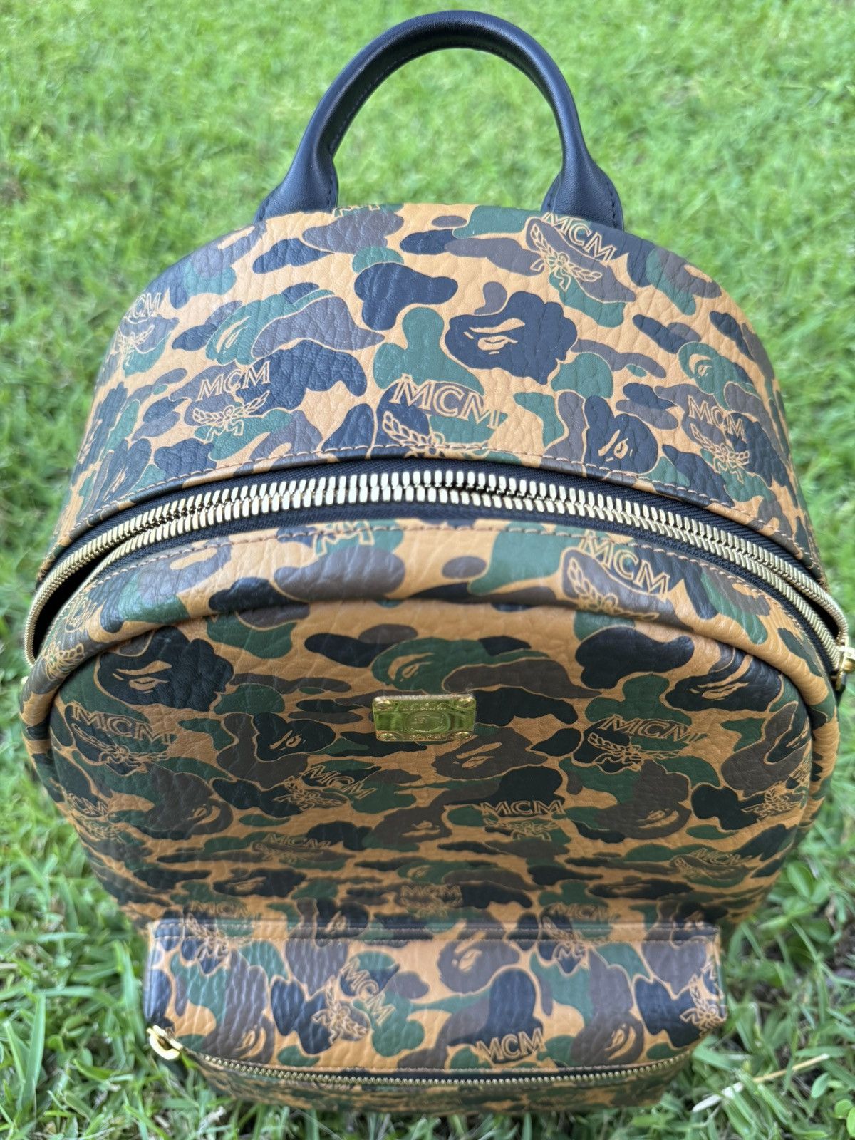 Bape × MCM MCM & BAPE Stark Visetos Camo Backpack *MINT* Size ONE SIZE - 8 Thumbnail