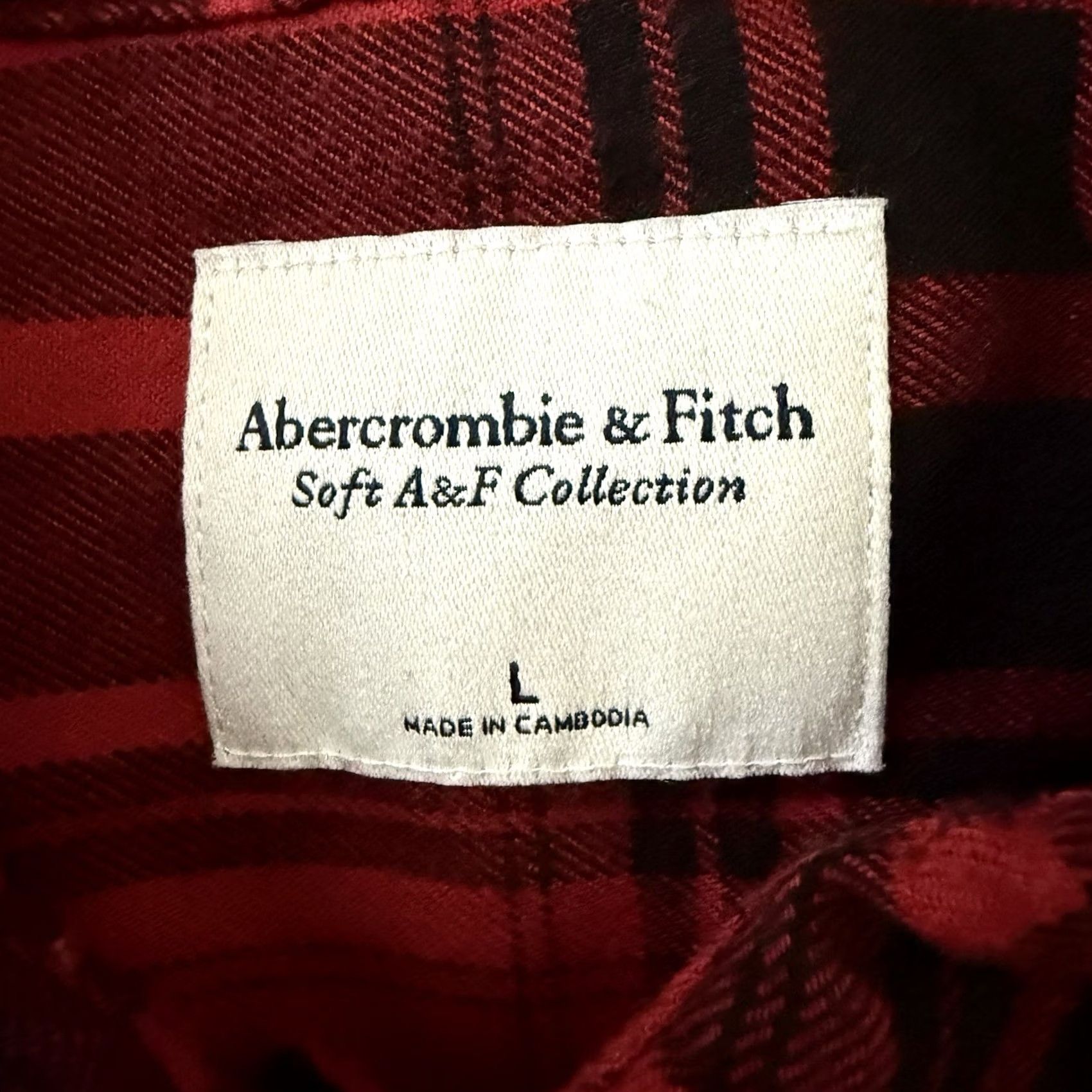 Abercrombie & Fitch Abercrombie & Fitch Soft AF Flannel Shirt Womens Large Red Black Plaid Oversized Shirt Size L / US 10 / IT 46 - 2 Thumbnail