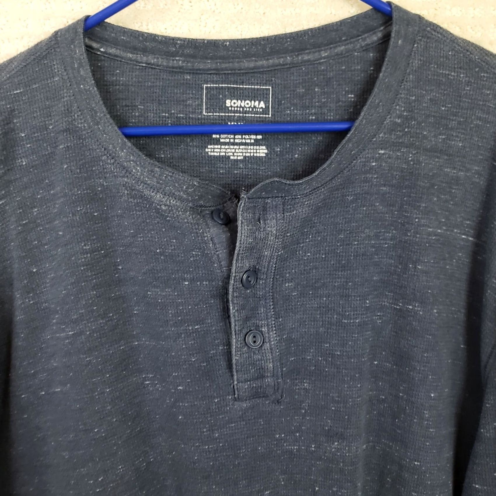 Vintage Sonoma Henley Shirt Mens XXL Blue Long Sleeve Cotton Blend Knit Pullover T-Shirt Size US XXL / EU 58 / 5 - 3 Thumbnail