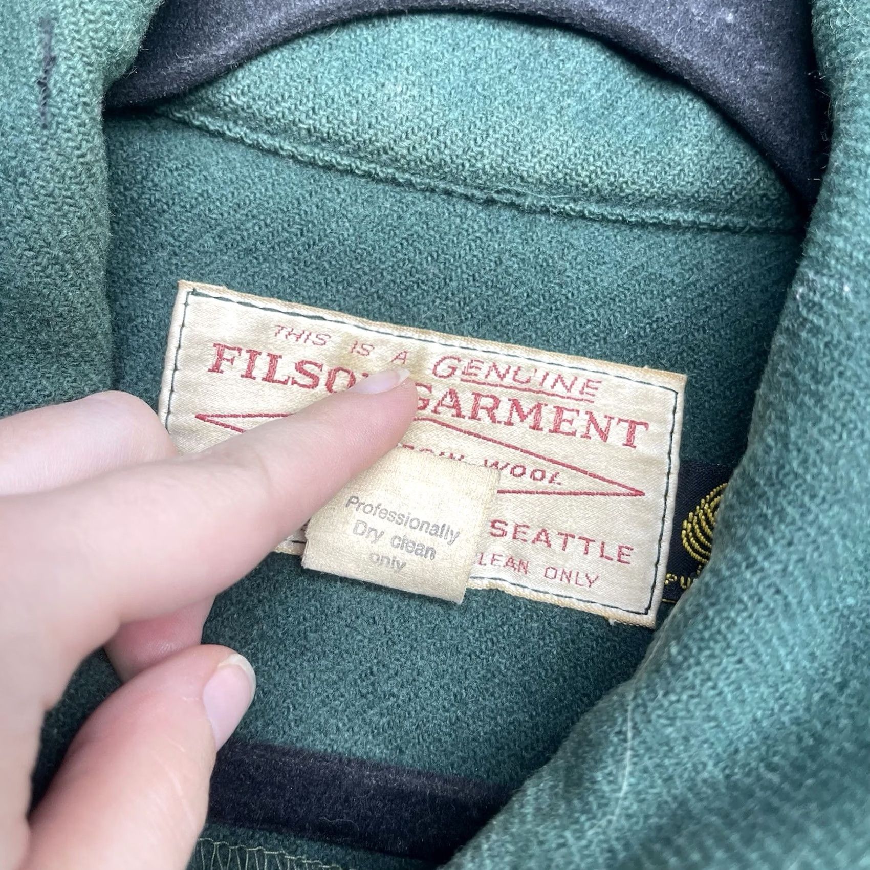 Filson VINTAGE Filson Cruiser Jacket Womens L Green Wool Canvas Button Long Sleeve Regular Coat/Outerwear Size L / US 10 / IT 46 - 6 Thumbnail