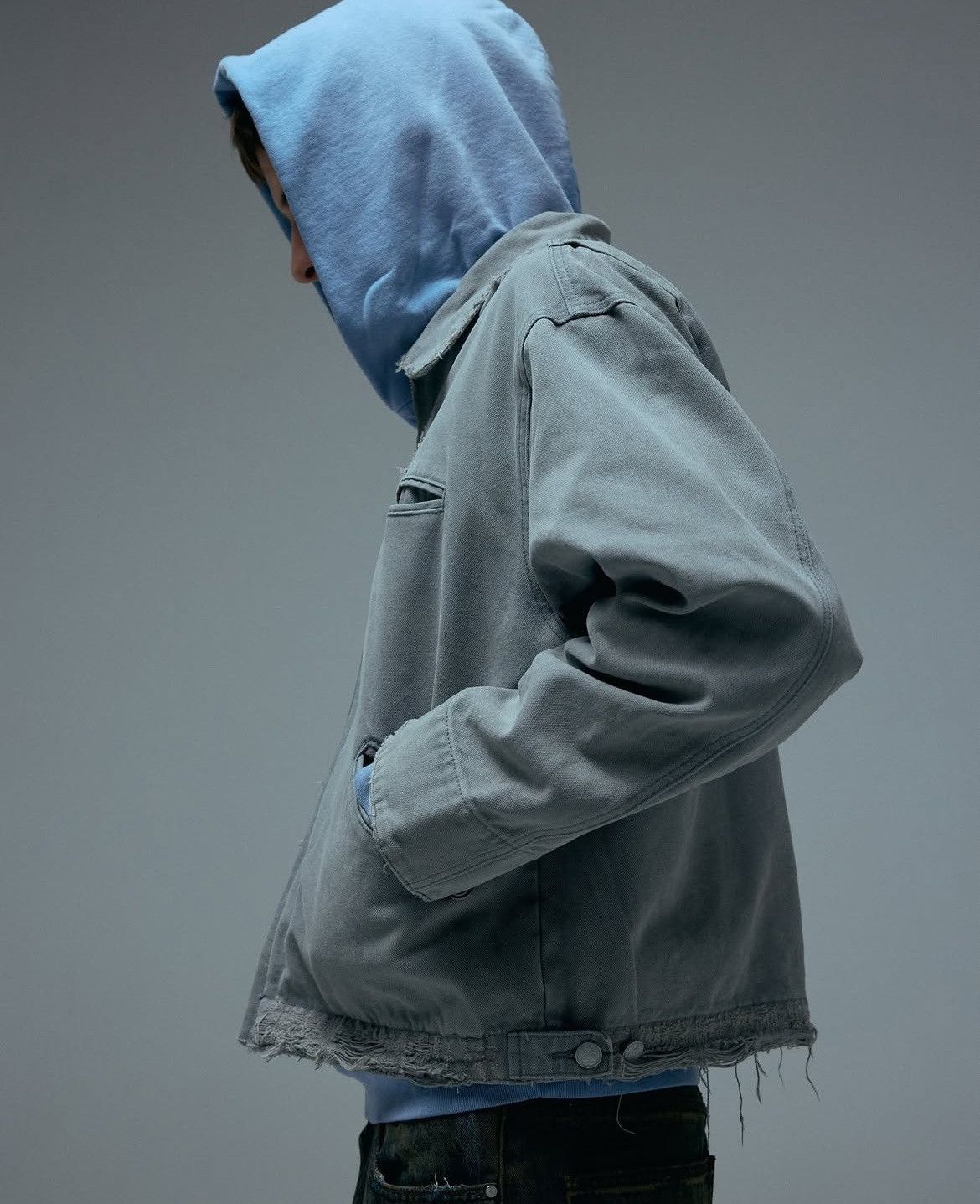 basketcase gallery Basketcase Distressed Work Jacket - Grey
