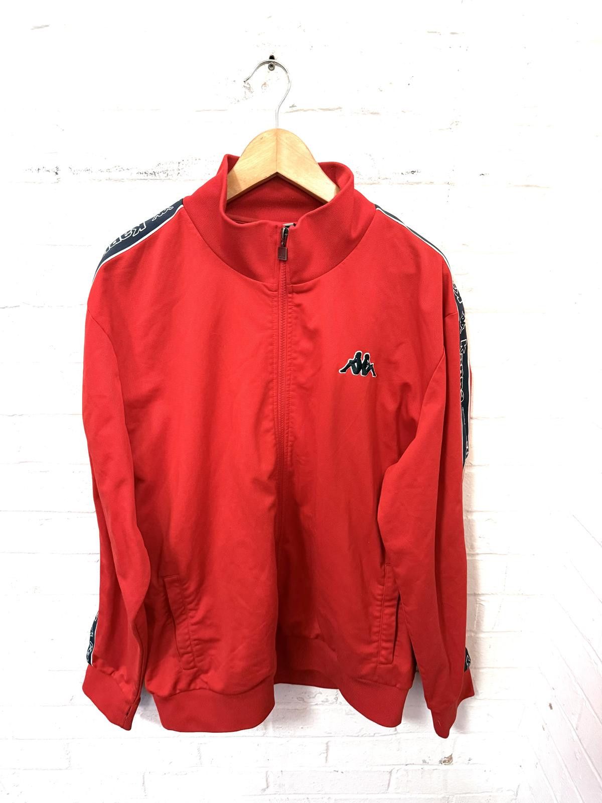 Kappa Kappa Red Track Jacket with Logo Tape Detail Size ONE SIZE - 1 Thumbnail