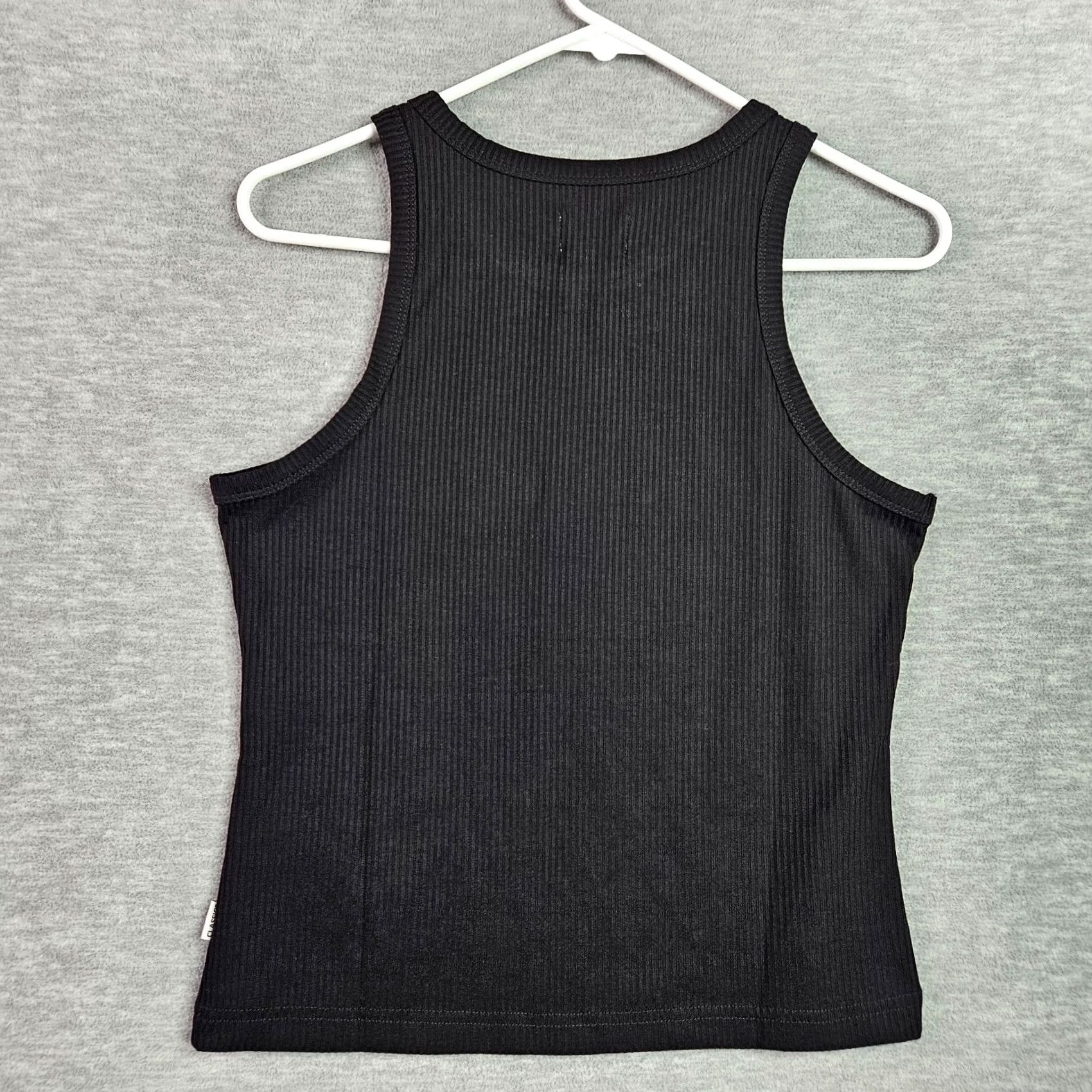 Rhythm Rhythm. Women's Black Ribbed Classic Tank Top XL Sleeveless Round Neck Size XL / US 12-14 / IT 48-50 - 2 Thumbnail