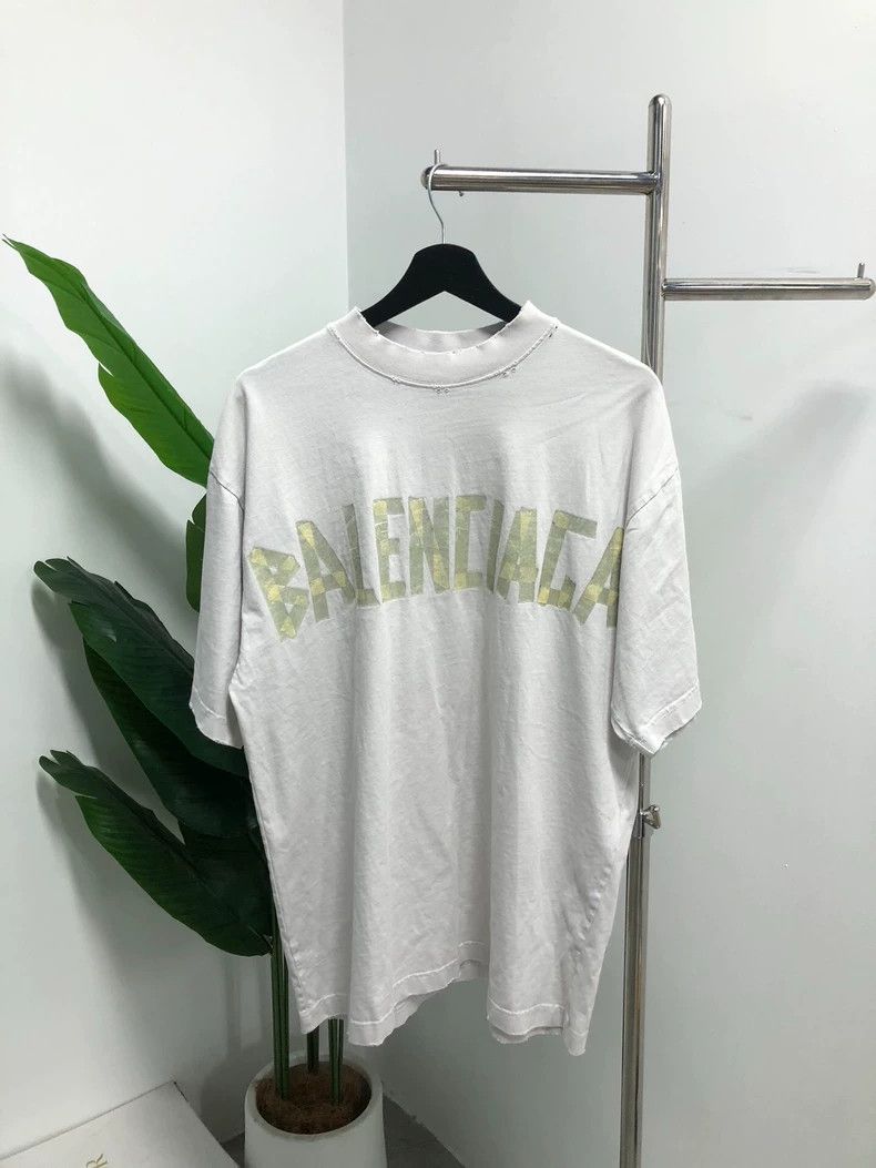 Balenciaga Balenciaga 24SS White Tape Adhesive Paper Short Sleeve T-S Size US XS / EU 42 / 0 - 1 Thumbnail