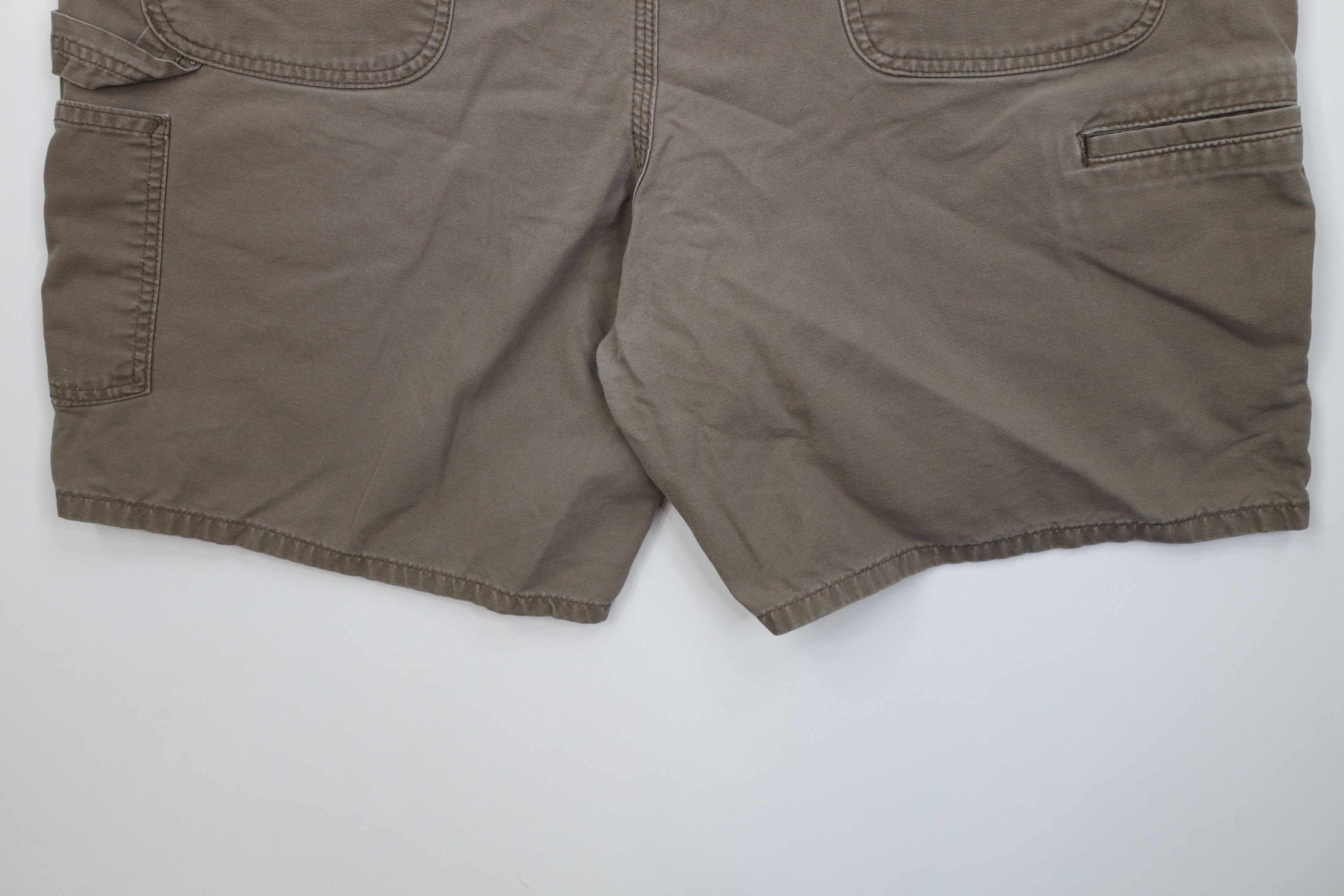 Carhartt Vintage Y2K Carhartt Above Knee Dungaree Shorts Light Brown Size US 40 / EU 56 - 13 Thumbnail
