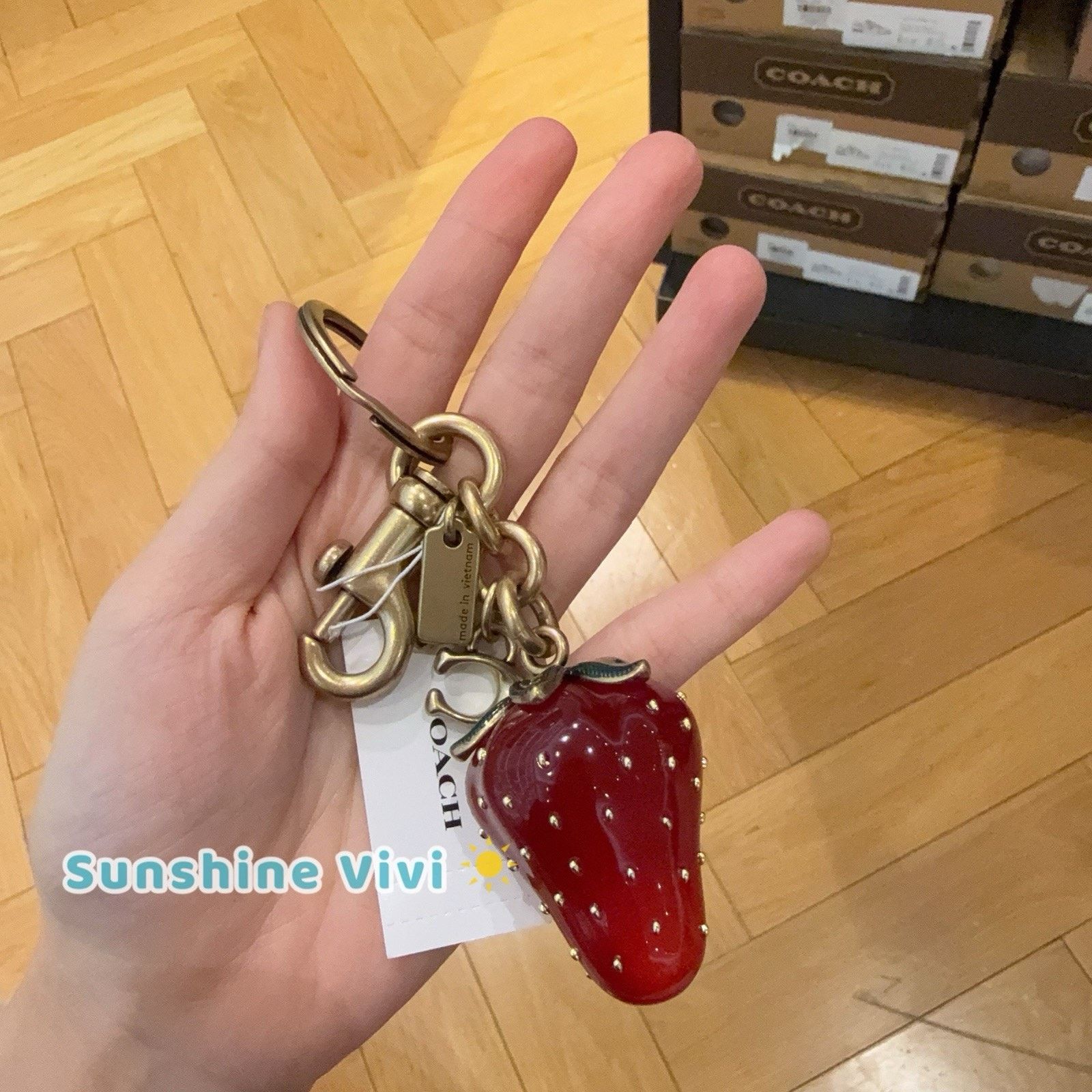 Coach NWT Coach Strawberry Bag Charm CAO50 BRASS/Red with dust bag Size ONE SIZE - 1 Thumbnail