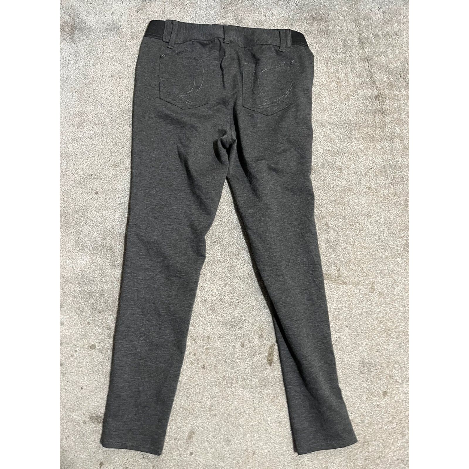 Vintage Women's Simply Vera Vera Wang Gray Stretch Skinny Ponte Pants Leggings PM Size Petite Size 32" / US 10 / IT 46 - 3 Thumbnail