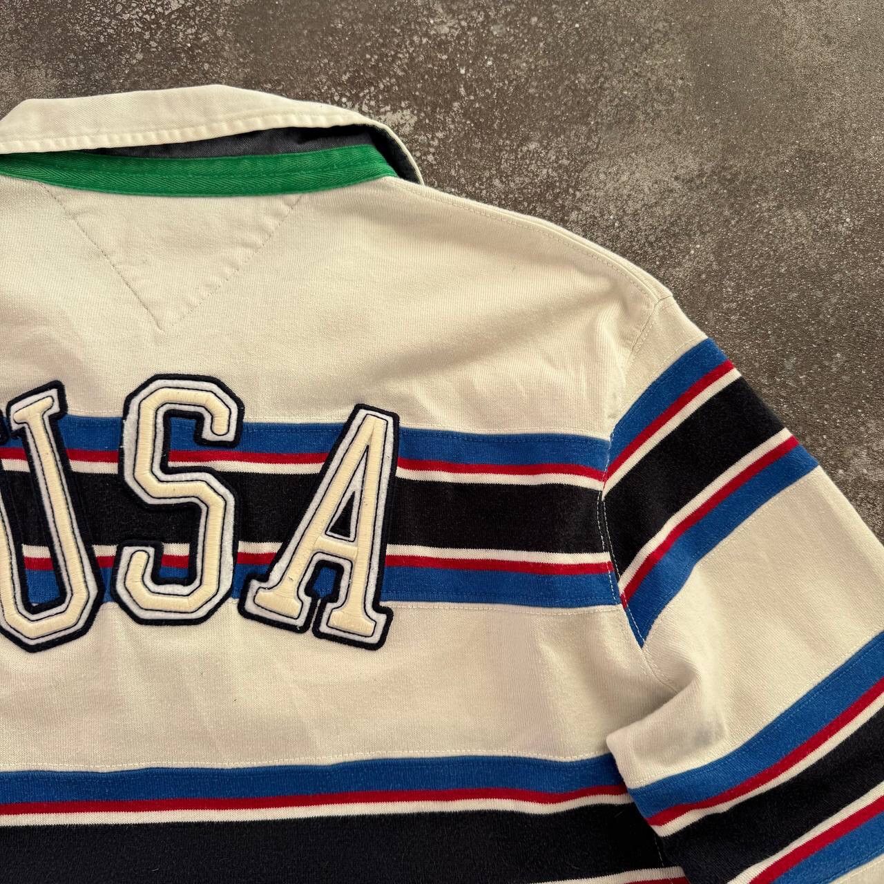 Tommy Hilfiger Tommy Hilfiger USA Vintage Stripped Rugby Long Sleeve Shirt Size US XL / EU 56 / 4 - 5 Thumbnail