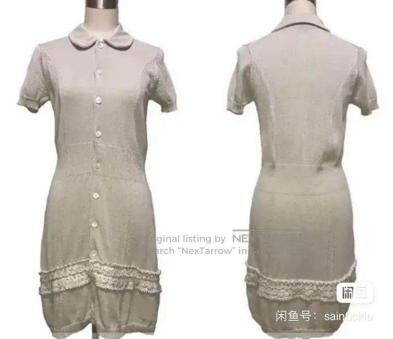 Comme des Garcons Comme Des Garcons White Round Neck Knitted Dress Size M / US 6-8 / IT 42-44 - 2 Thumbnail