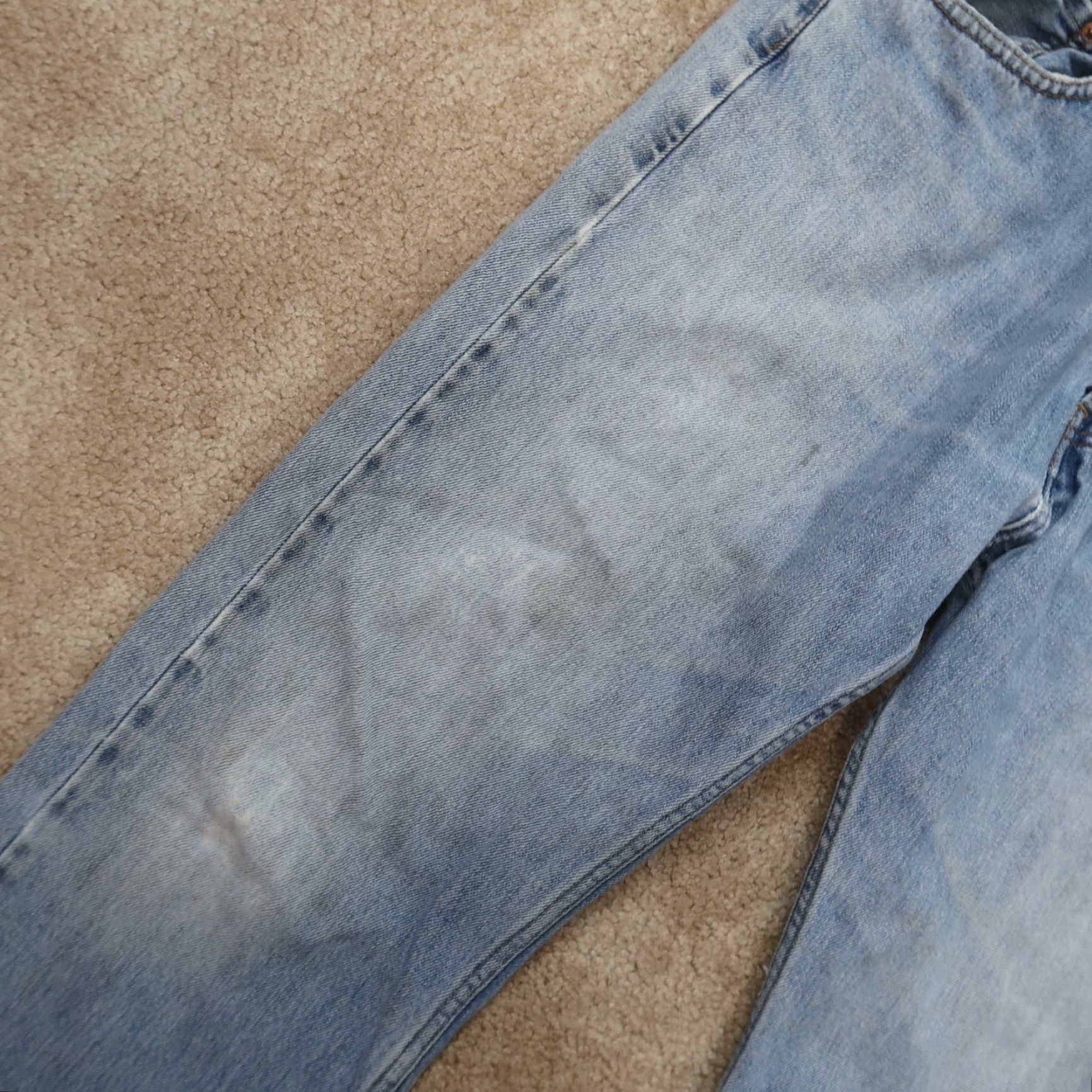 Levi's Levi's 505 Regular Fit Straight Jeans Mens 36x34 Blue Denim Distressed Size US 36 / EU 52 - 3 Thumbnail