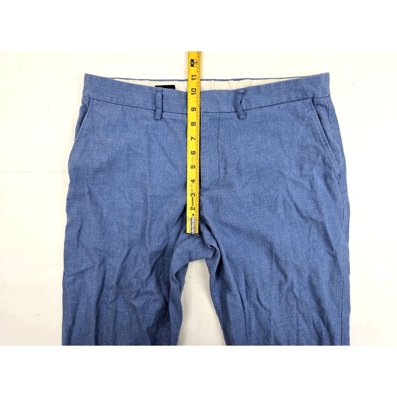 J.Crew J.CREW Lightweight Tapered Leg Cotton Chino Pants – Men 34x34 Blue Slim Fit Tapered Slant Pocket Front Flat Front Button Zip Size US 34 / EU 50 - 4 Thumbnail