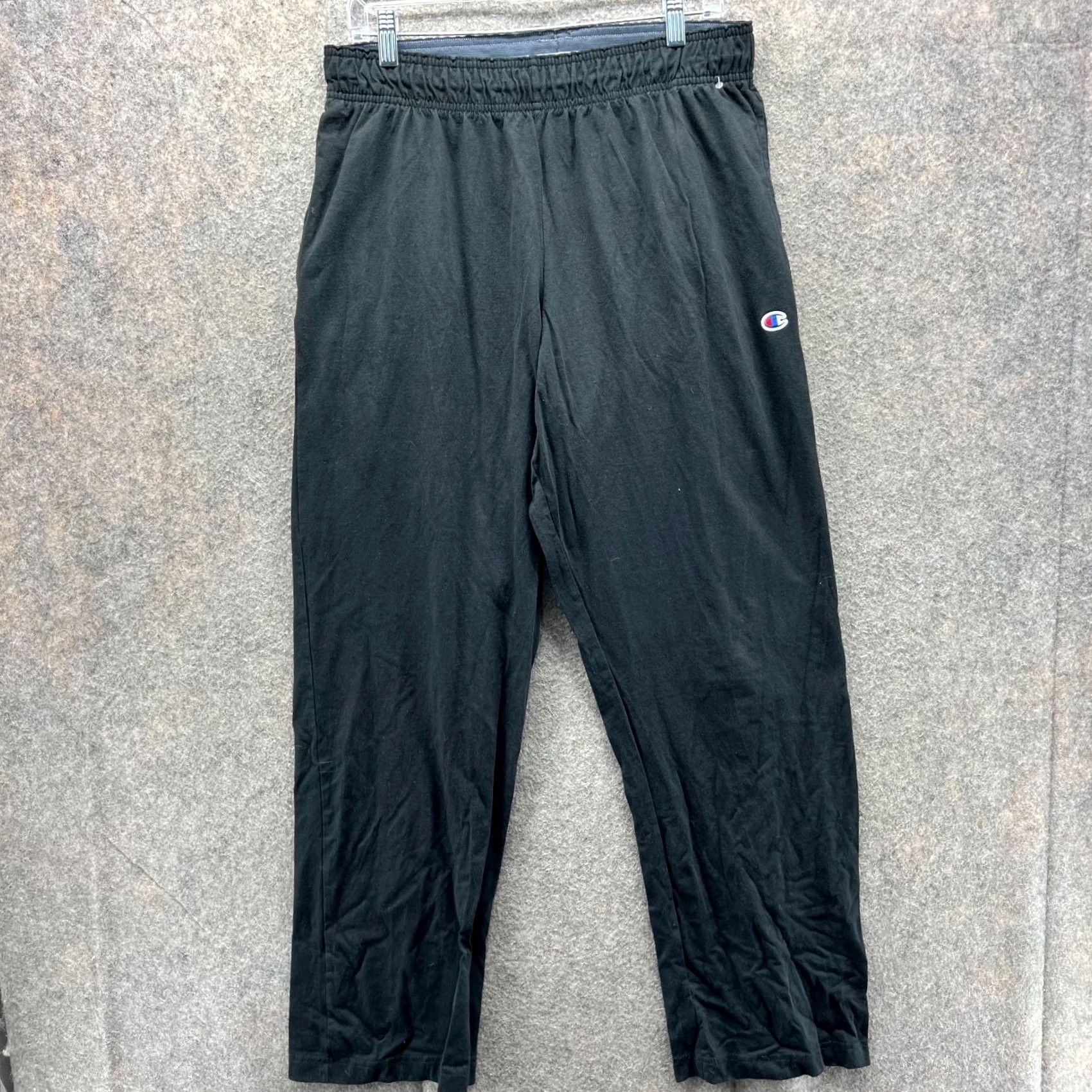 Champion VINTAGE Champion Sweatpants Mens Large Black Athletic Elastic Waist Fleece Logo 90s Size US 33 - 2 Thumbnail