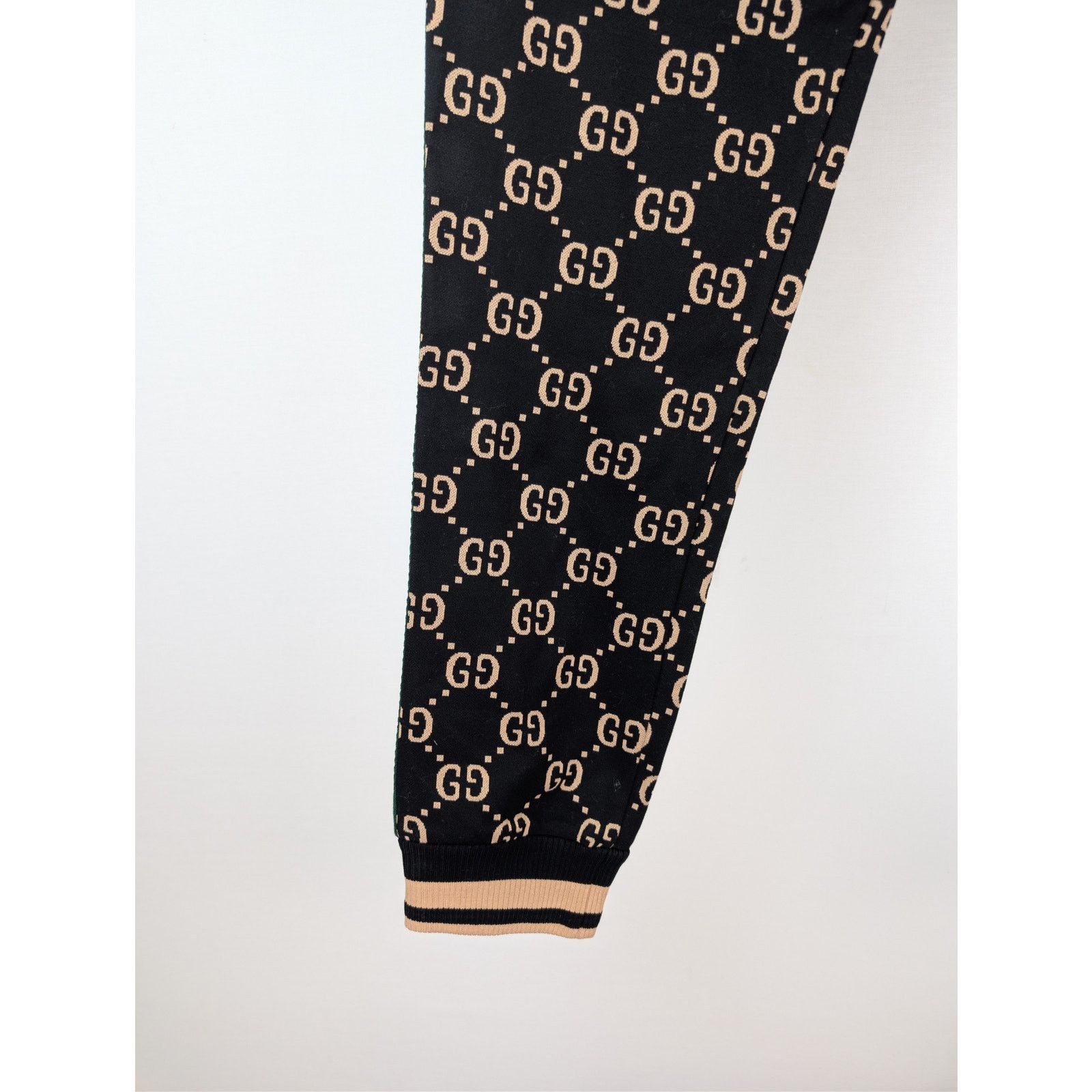 Gucci o1rshd1 Double G Jersey Jogging Pant in Black/Camel Size US 32 / EU 48 - 13 Thumbnail