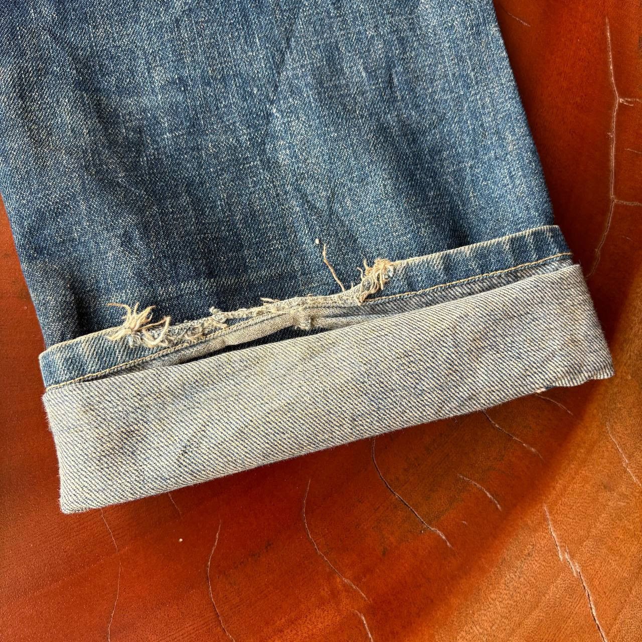Levi's Vintage Clothing Levi’s 503B Big E Selvedge Distress Vintage Dark Blue Pants Size US 29 - 17 Thumbnail