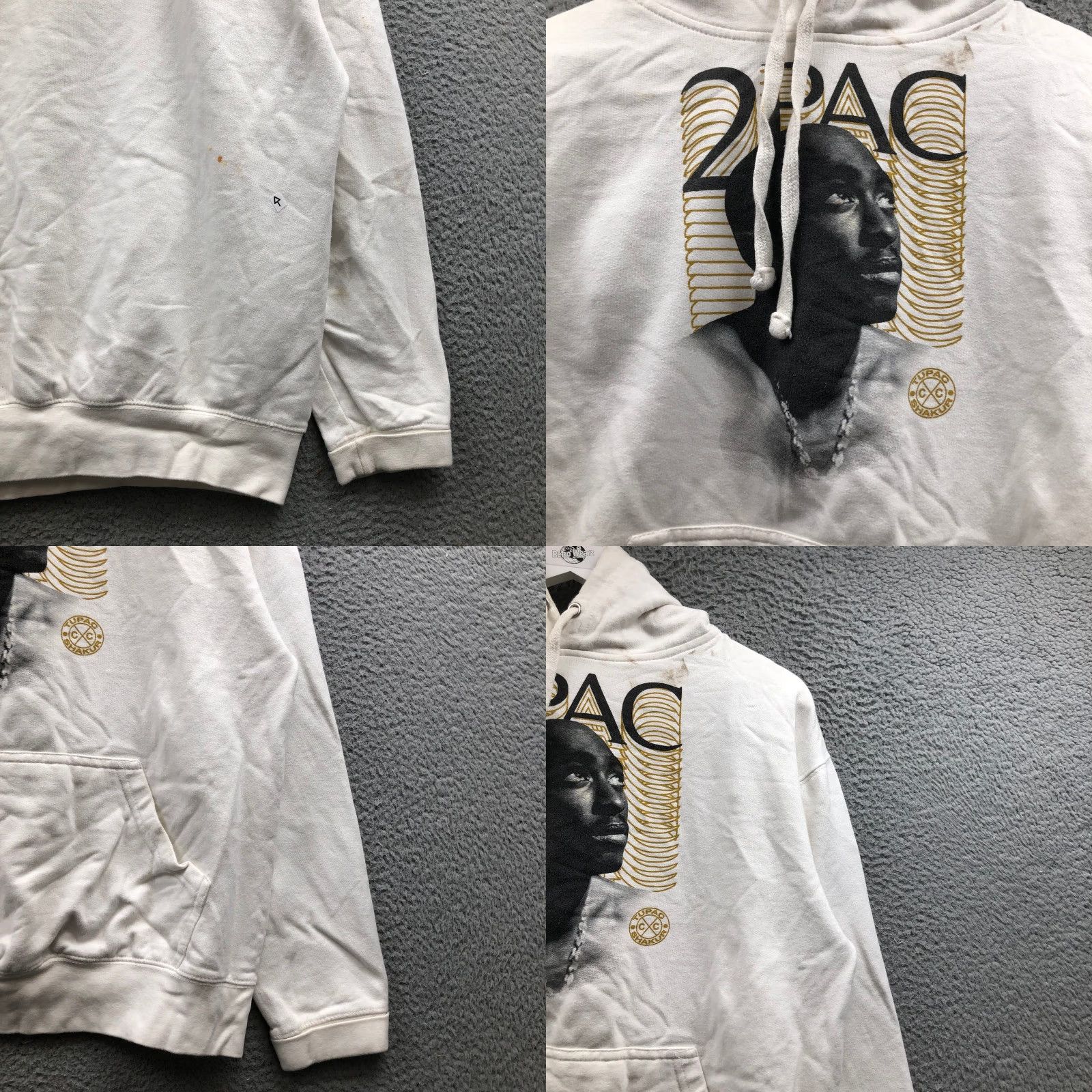 Vintage Cross Colours x Tupac Shakur Sweatshirt Hoodie Mens M 2Pac Graphic White Crew Neck Long Sleeve Pullover Logo Size US M / EU 48-50 / 2 - 8 Thumbnail