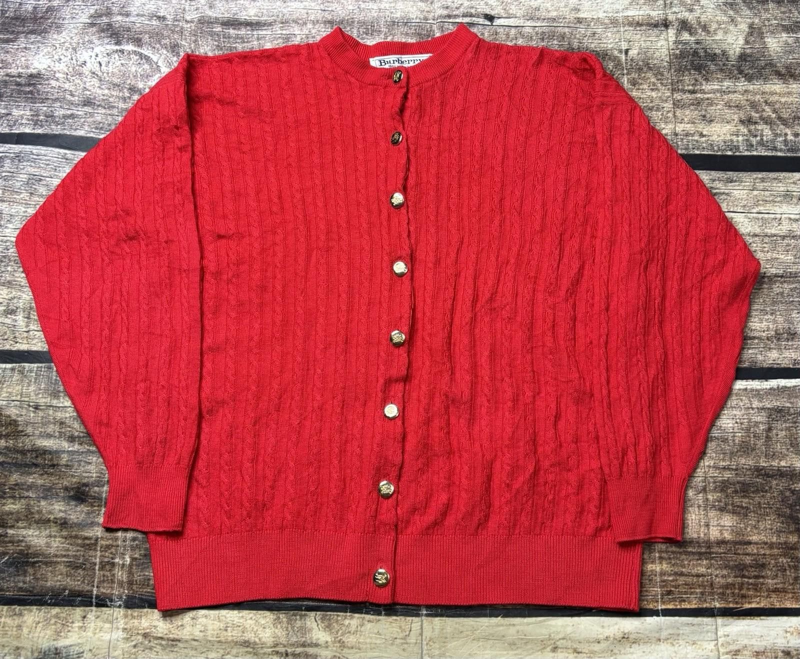 Burberry VTG Burberry Cardigan Sweater Women 38 M Merino Wool England Size M / US 6-8 / IT 42-44 - 1 Thumbnail