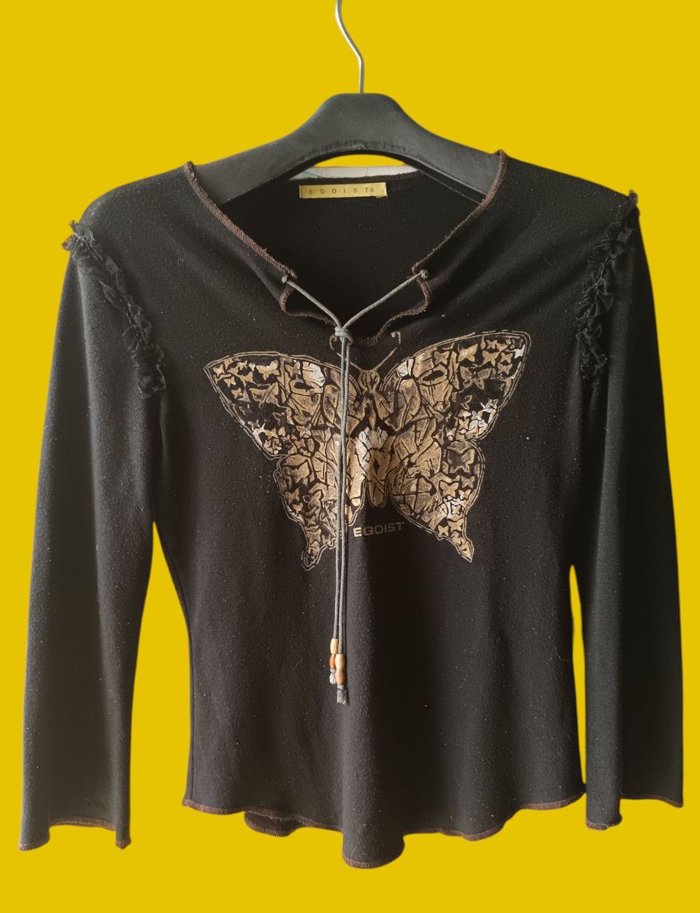 Beauty Beast × If Six Was Nine × Japanese Brand Black Egoist Gold Butterfly Print Long sleeve Size US M / EU 48-50 / 2 - 7 Thumbnail