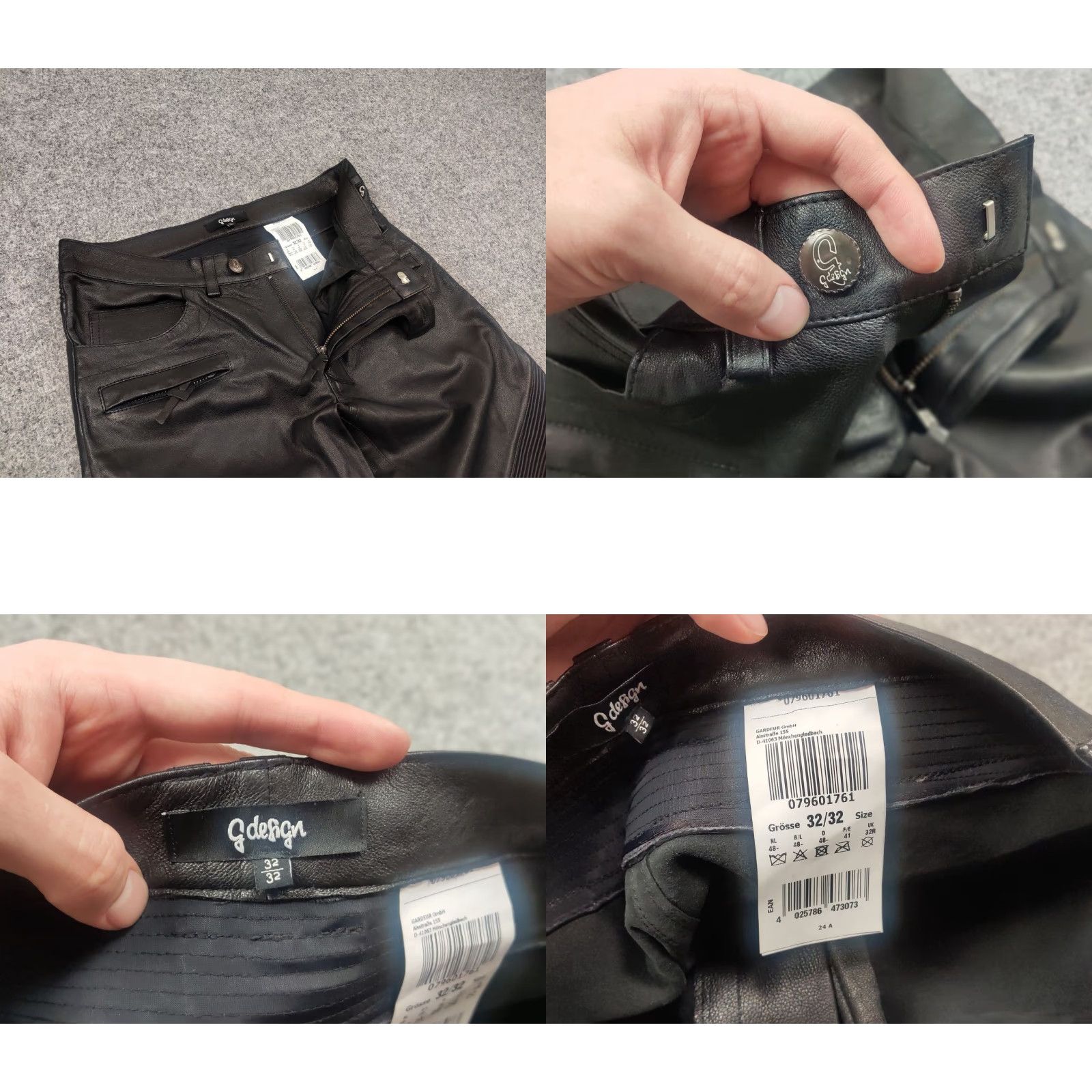 Balmain Gardeur Design Perfect men's Leather Pants Balmain Biker Style Straight Pants 32 Black Leather Size US 32 / EU 48 - 10 Thumbnail
