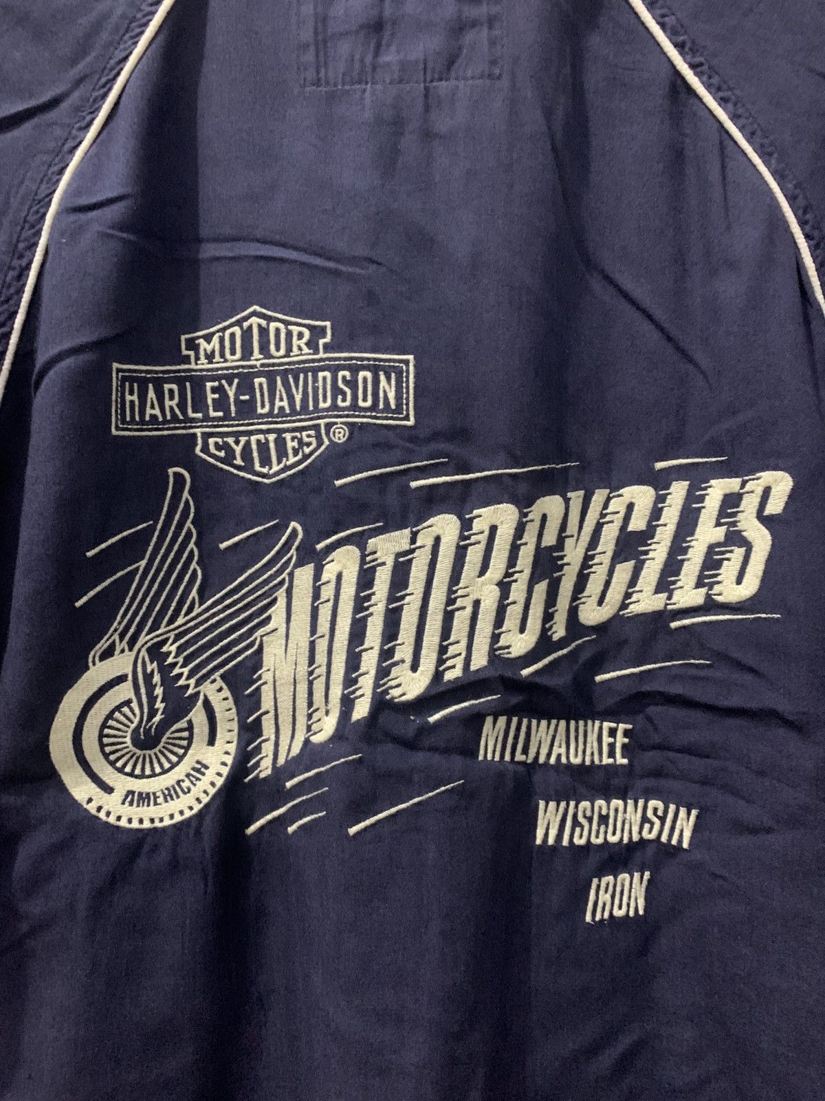 Harley Davidson Vintage 80's HARLEY DAVIDSON Bowling Shirt Size US M / EU 48-50 / 2 - 5 Thumbnail