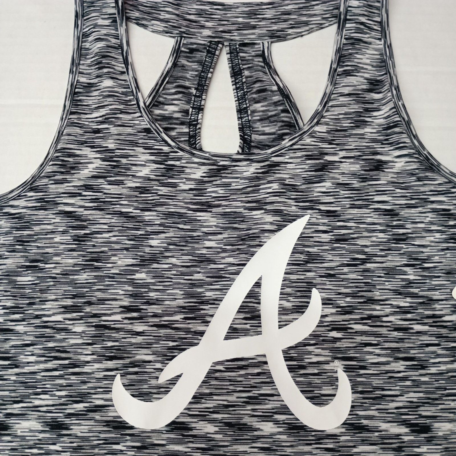 New Era Atlanta Braves MLB Striped Gray Racerback Tank Top Women's S Size S / US 4 / IT 40 - 2 Thumbnail