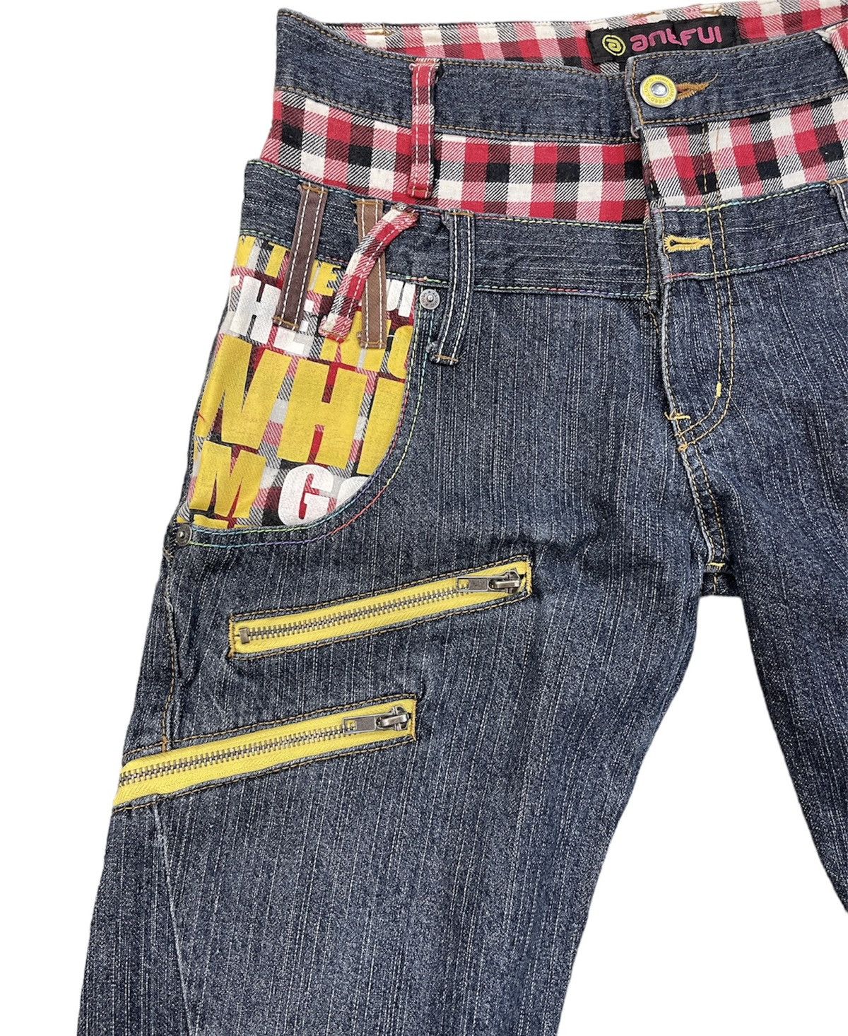 Japanese Brand VINTAGE🔥🔥DOUBLE WAIST RARE ANTFUI PUNK STYLE SIZE 29X30 Size US 29 - 4 Thumbnail