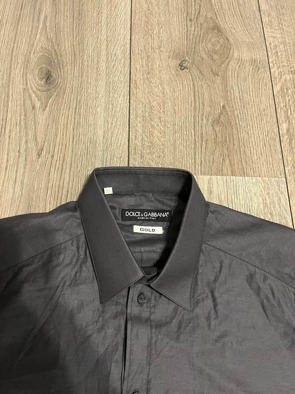 Lxury dolce gabbana gold shirt men 14.5 gray