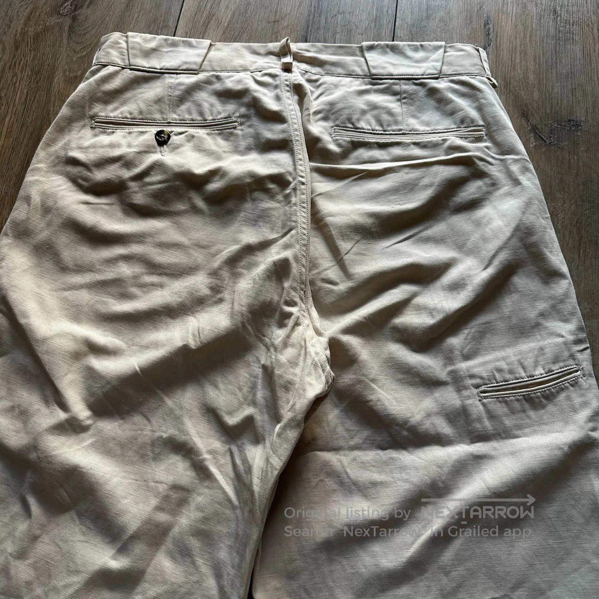 Old Joe OLD JOE Cotton Linen White Pants. Size US 34 / EU 50 - 4 Thumbnail