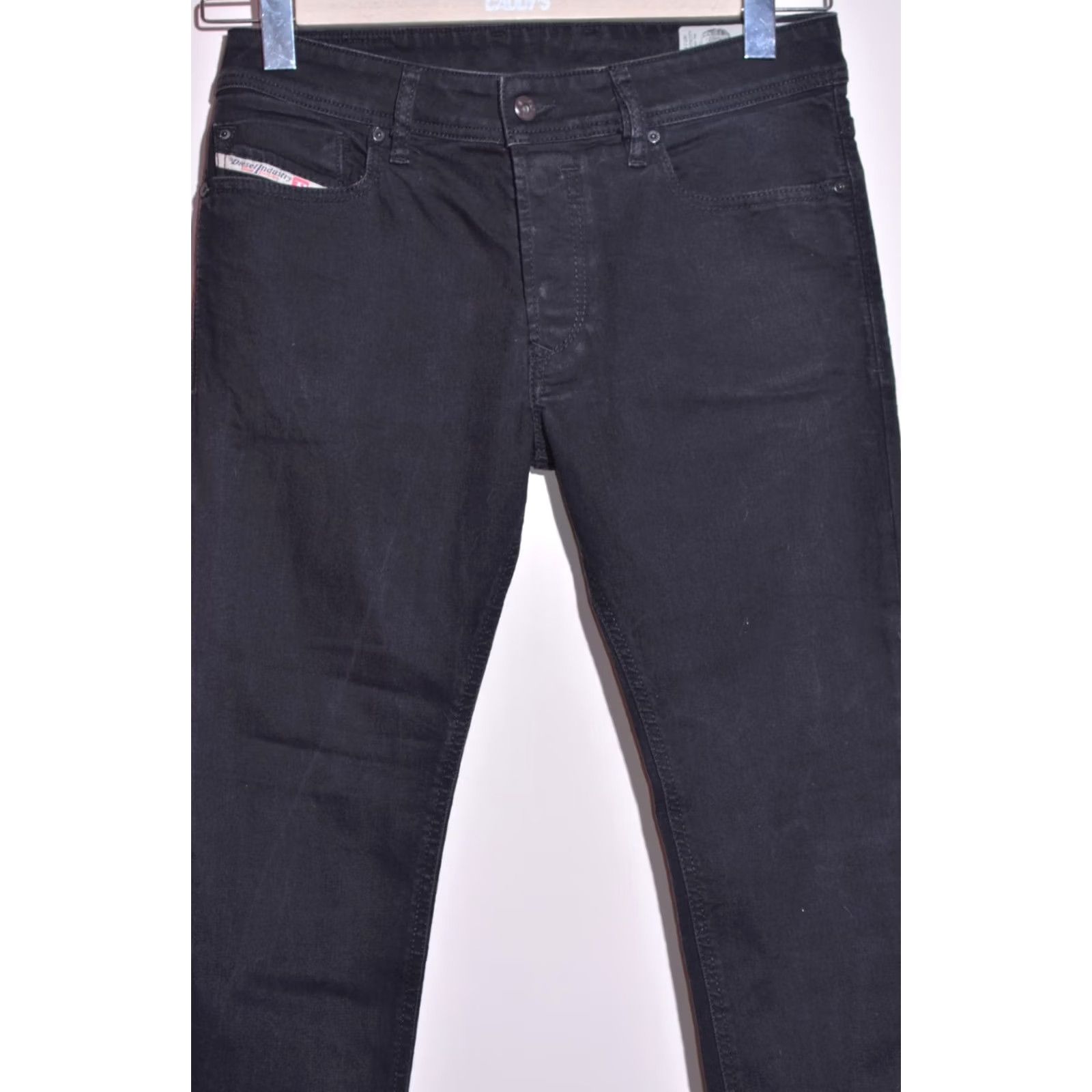 Diesel DIESEL Sleenker Men's Black Jeans Slim Skinny Size W30 L32 Denim Slim Rise Mid 10-12in Inseam 32in Leather Patch Jeans Size US 30 / EU 46 - 3 Thumbnail