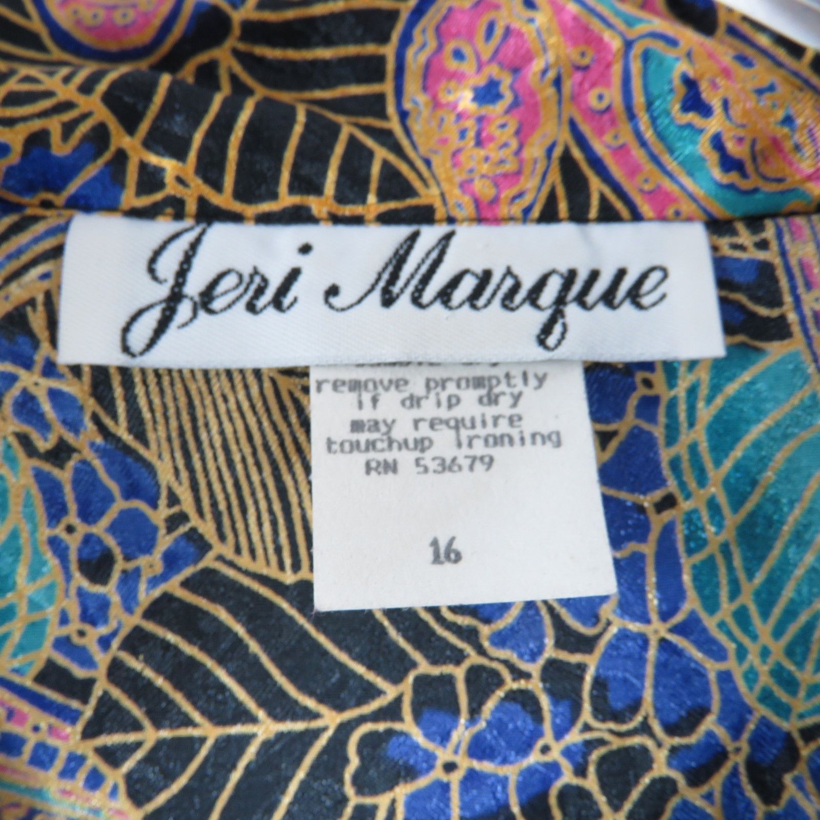 Vintage 80s Vintage Satin Floral Art Deco Button Down Blouse XL Size XL / US 12-14 / IT 48-50 - 4 Thumbnail