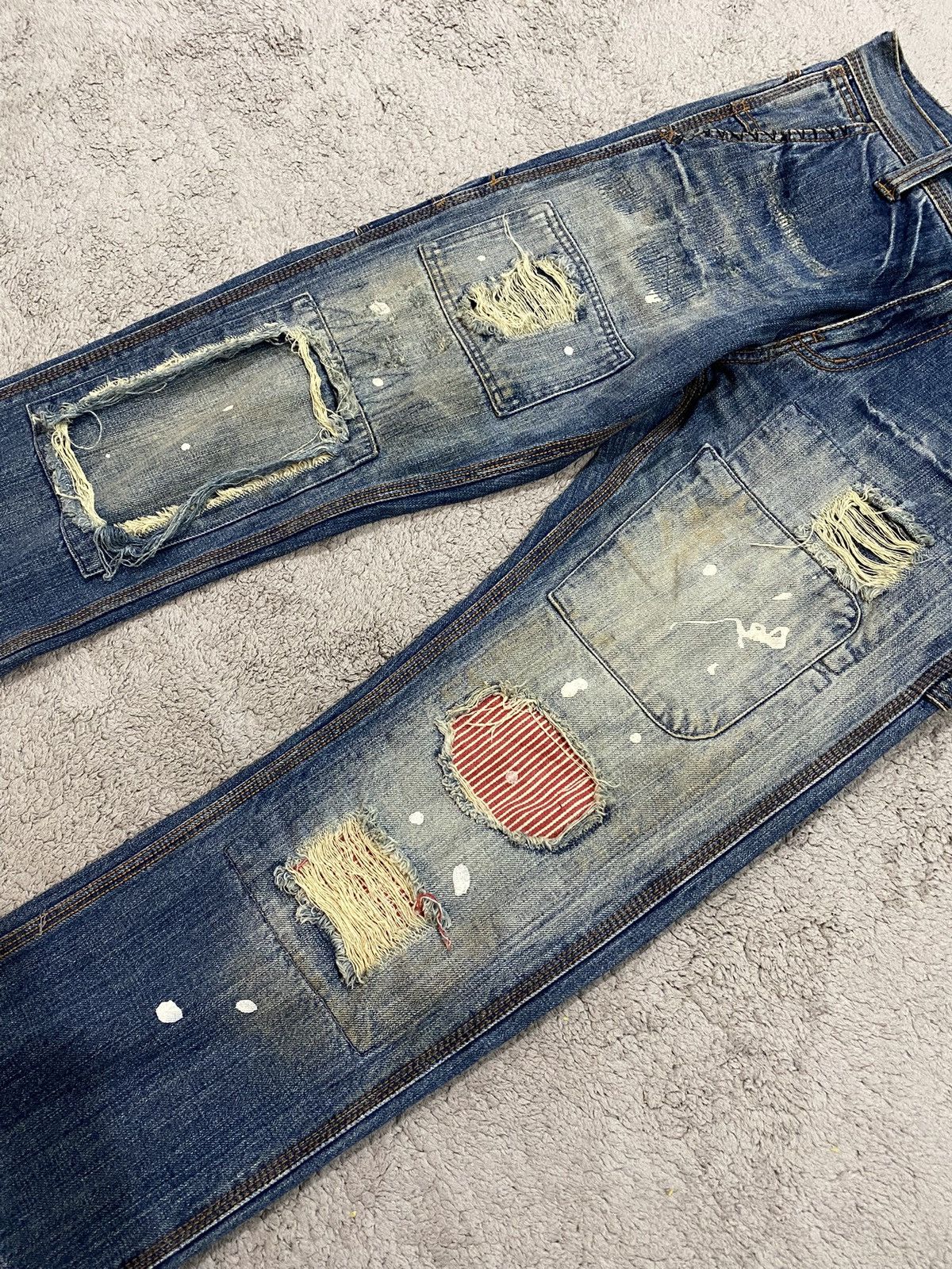 Junya Watanabe Back Vintage Distressed Patchwork Denim like Junya Watanabe Size US 32 / EU 48 - 6 Thumbnail