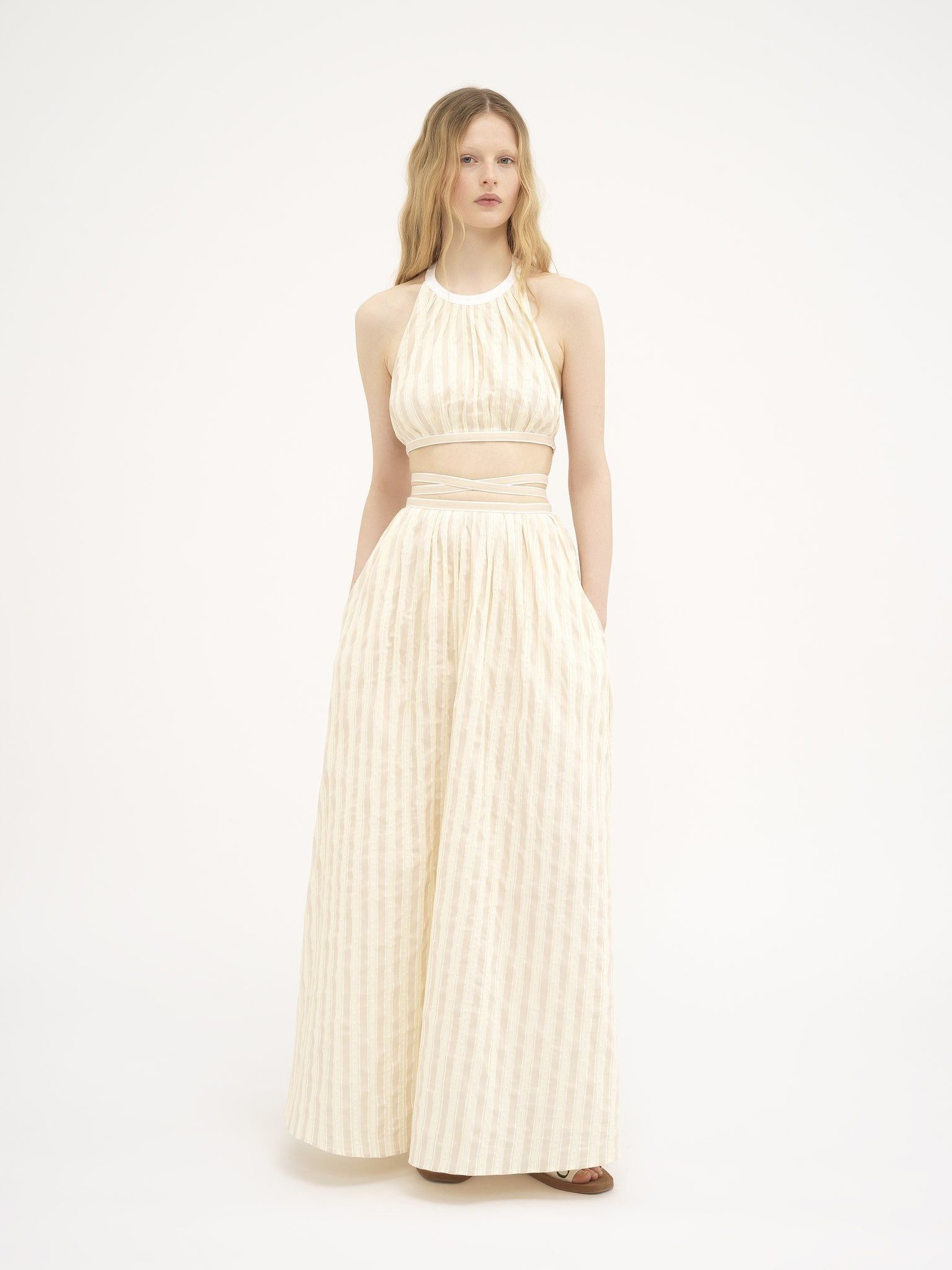 Chloe o1loc1c10425 Two-Part Backless Dress in Beige Multicolor Size S / US 4 / IT 40 - 2 Thumbnail