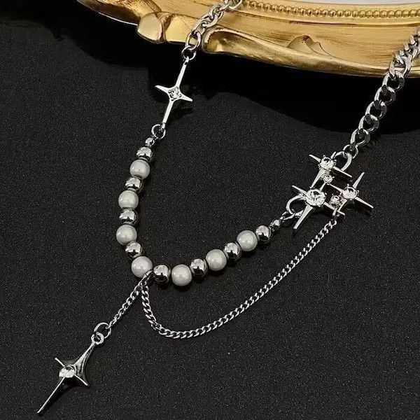Jewelry Electro Chain Crystal Stone Silver Abstract Star Pop Fantasy Size ONE SIZE - 2 Thumbnail