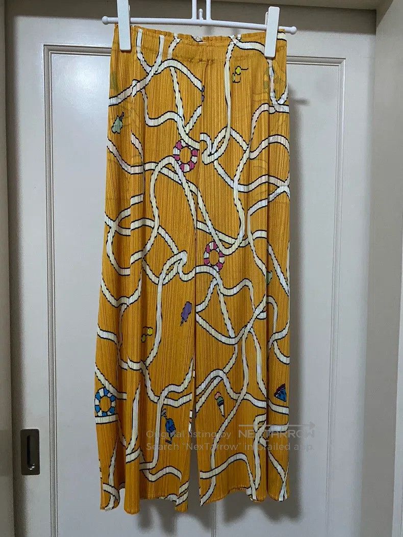 Issey Miyake Issey Miyake size:3 Yellow Wave Trousers Size 31" - 1 Thumbnail