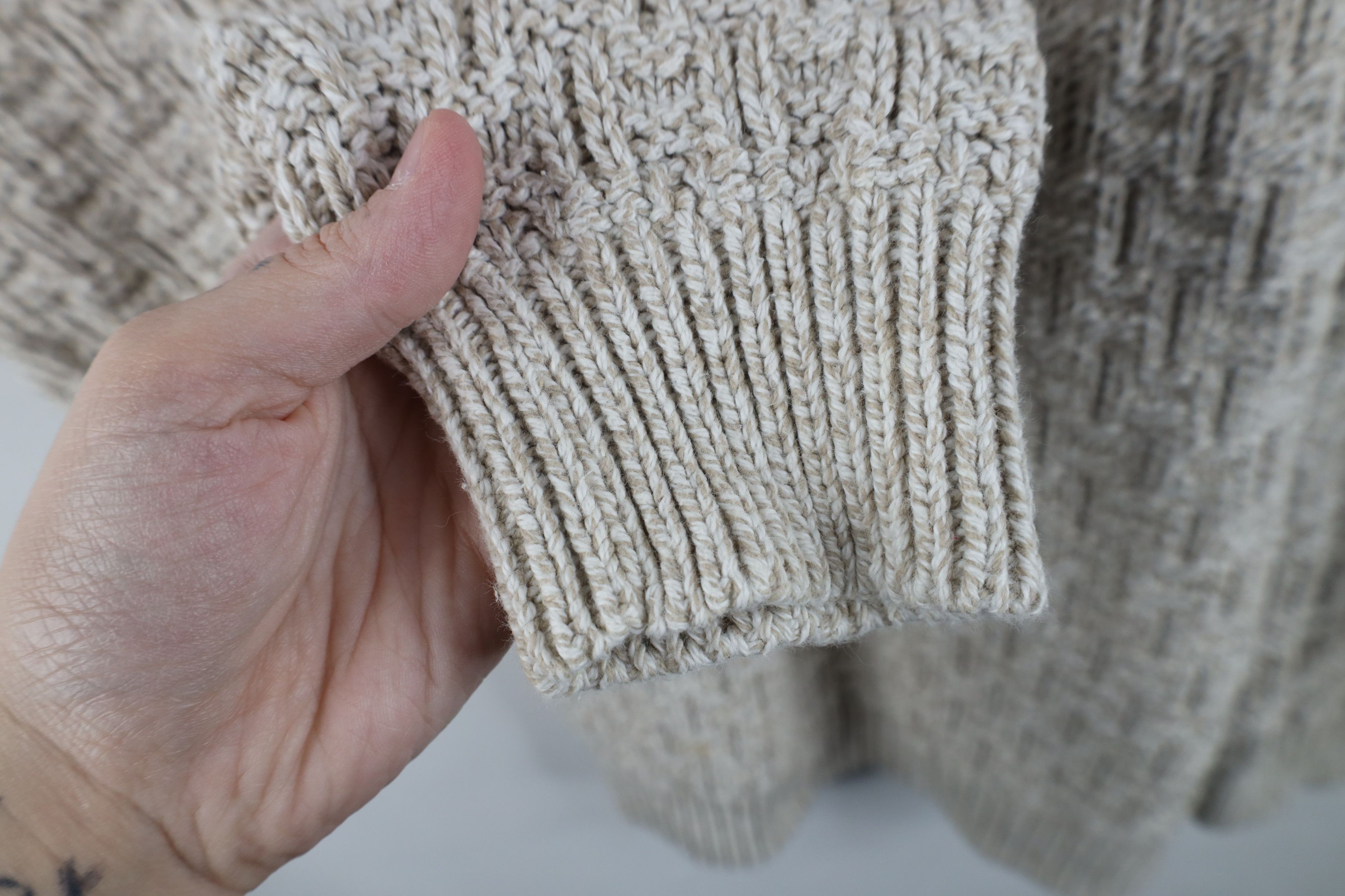 Eddie Bauer Vintage 90s Eddie Bauer Cross Weave Knit Sweater Beige USA Size US M / EU 48-50 / 2 - 6 Thumbnail