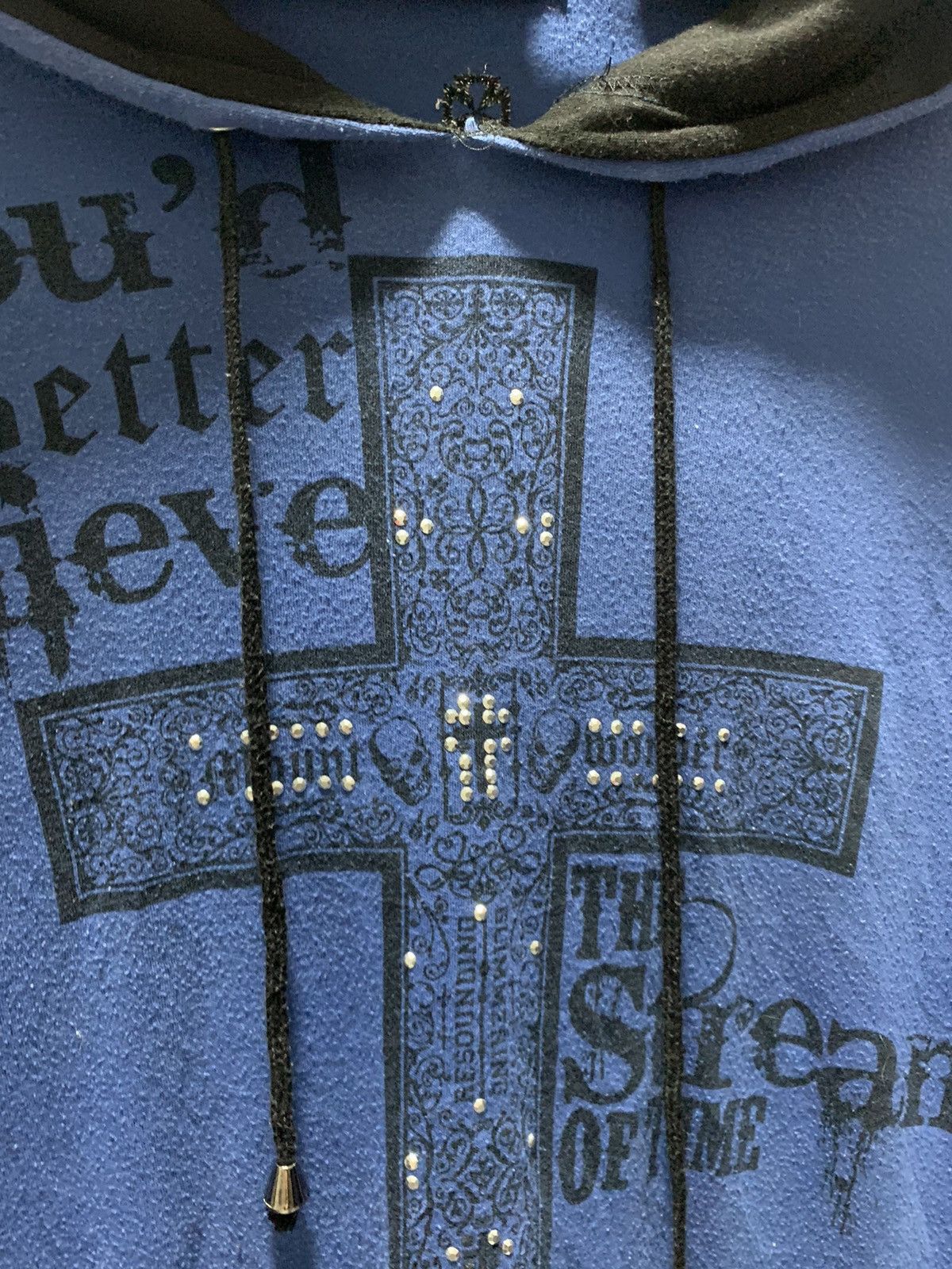 If Six Was Nine Y2k Dig Deep poem Cross skull Punk style hood Tee Size US M / EU 48-50 / 2 - 7 Thumbnail