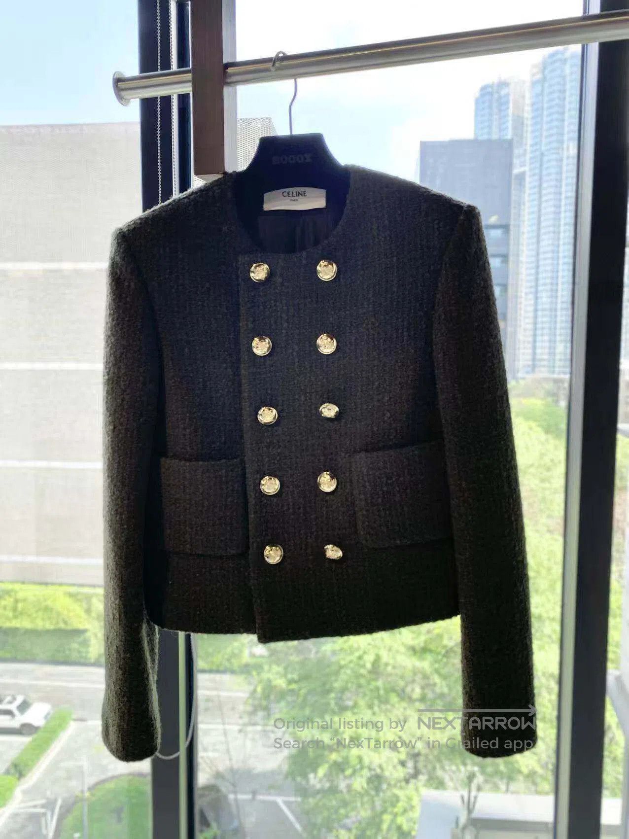 Celine Celine Tweed double-breasted coat| Size XXS / US 00 / IT 34 - 2 Thumbnail