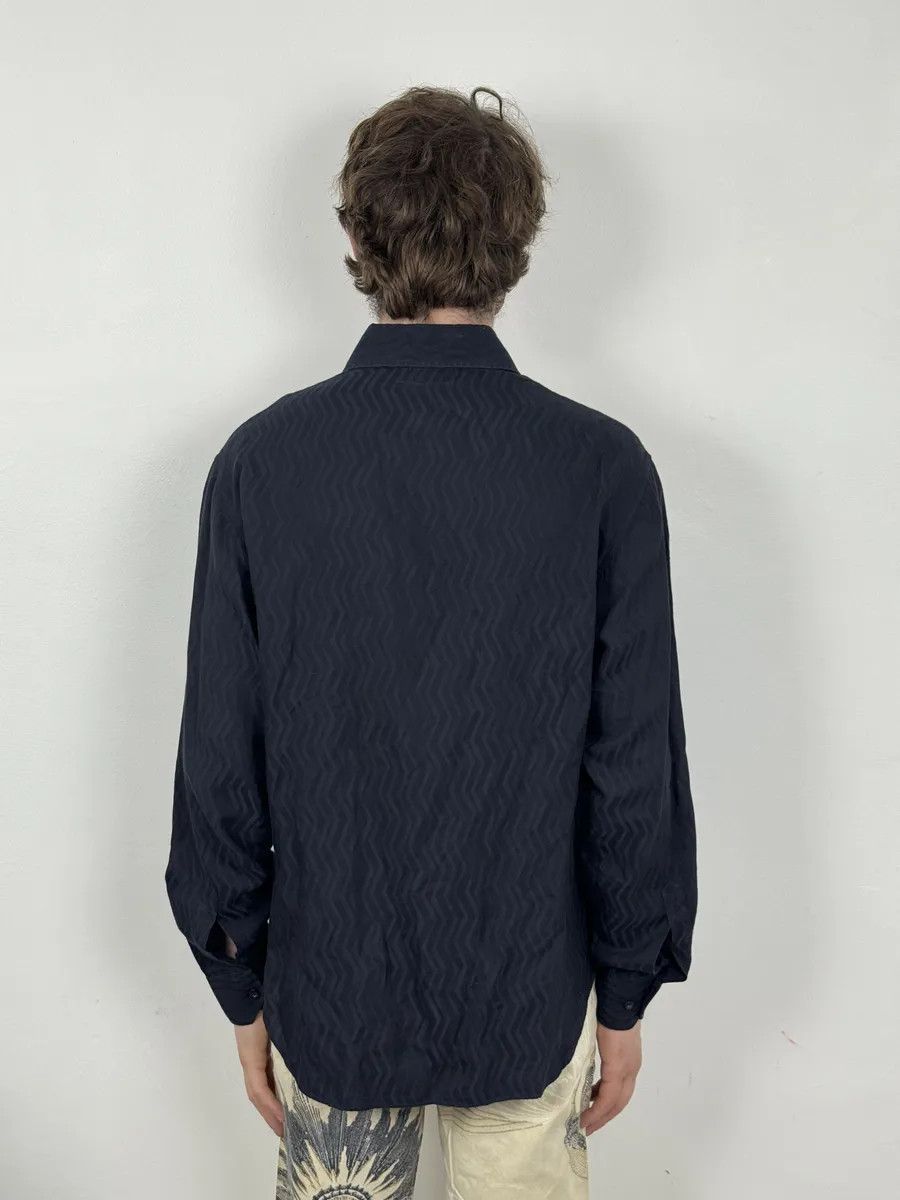 Emporio Armani 1990s Emporio Armani Navy Wavy Lined Shirt Size US M / EU 48-50 / 2 - 4 Thumbnail