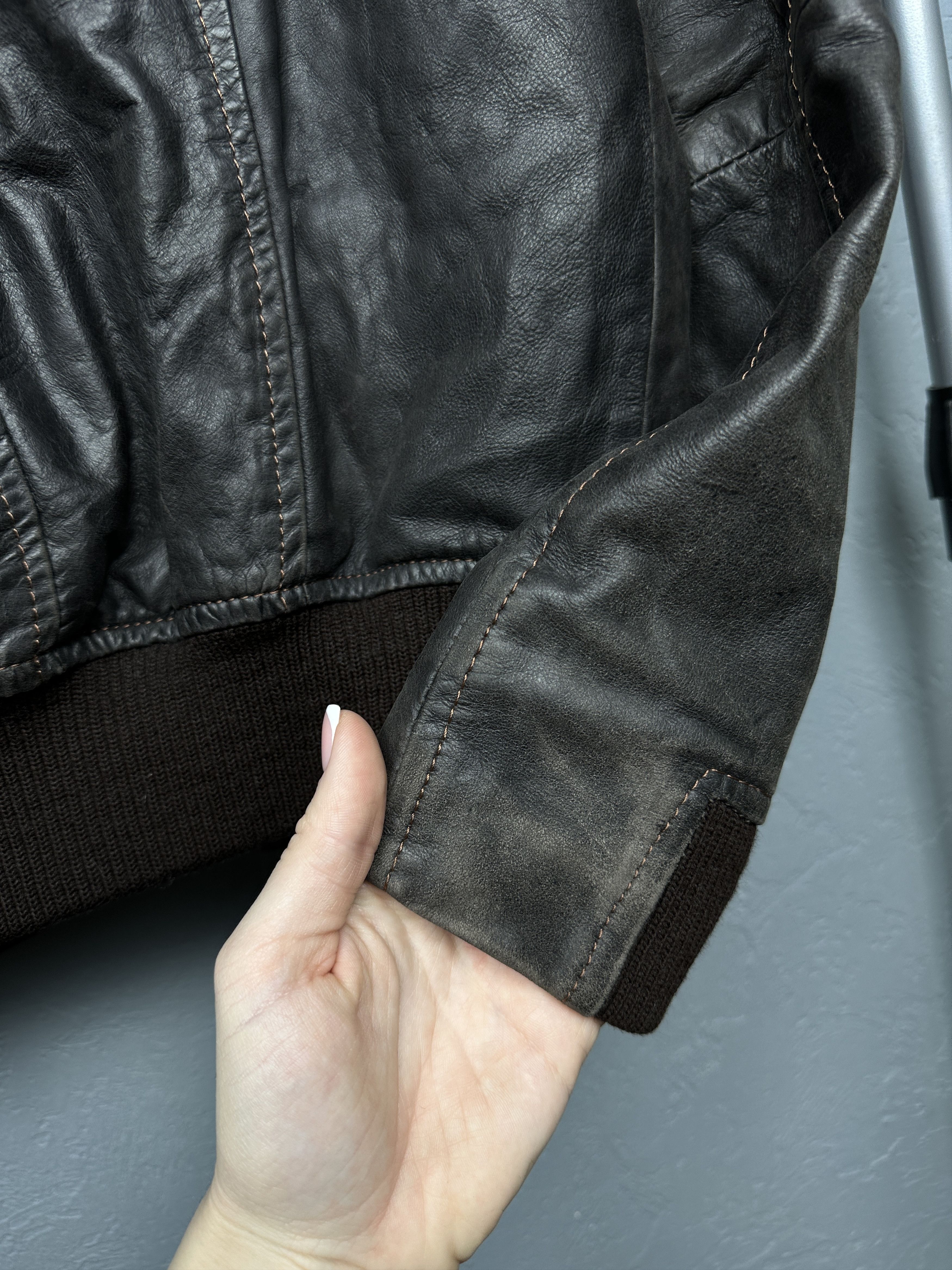 Genuine Leather Aviatrix Vintage Mens Military Leather Jacket Size US M / EU 48-50 / 2 - 10 Thumbnail