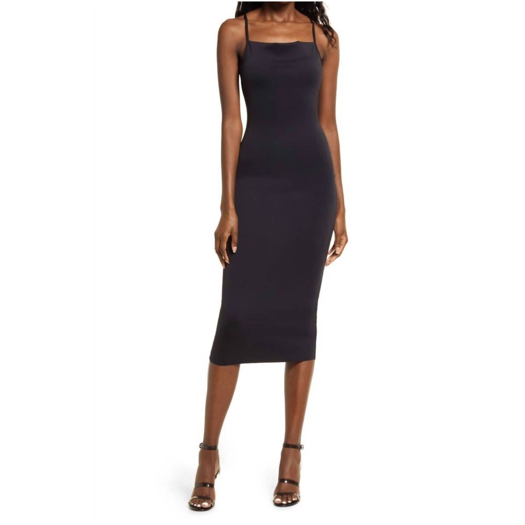 Good American Good American Midi scuba Spaghetti Strap Sz XS Size XS / US 0-2 / IT 36-38 - 1 Thumbnail