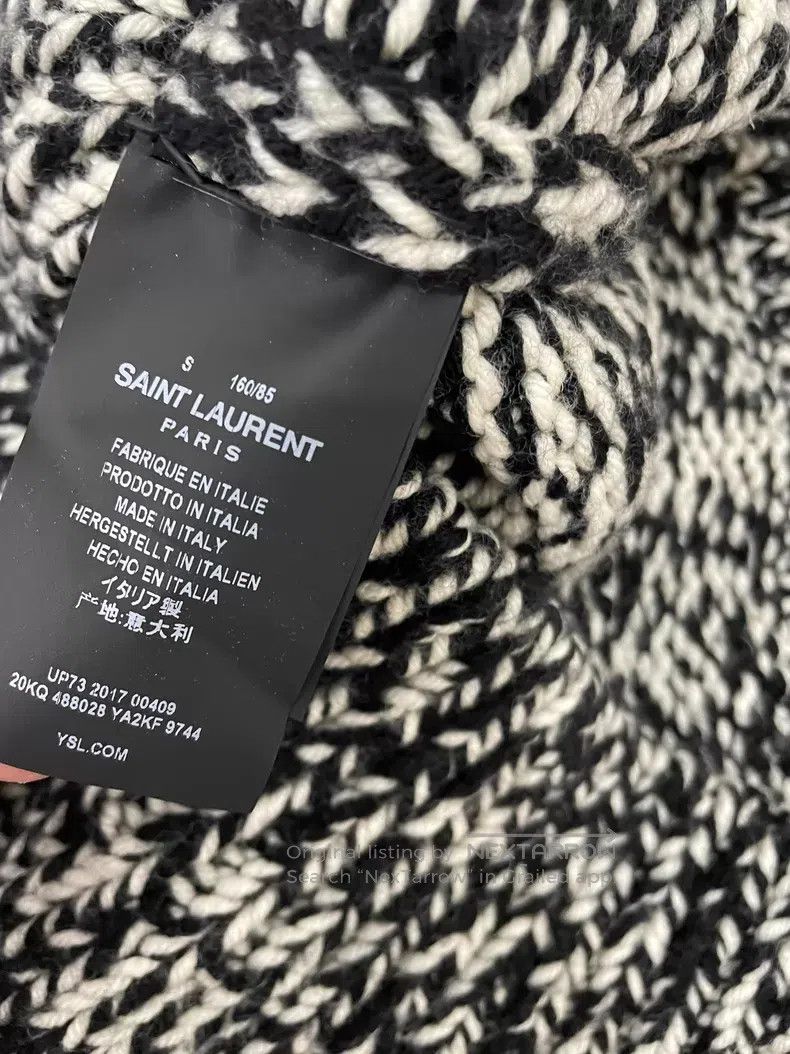 Saint Laurent Paris Saint Laurent Paris Black and White Knit Snowflake High Ne Size US S / EU 44-46 / 1 - 7 Thumbnail