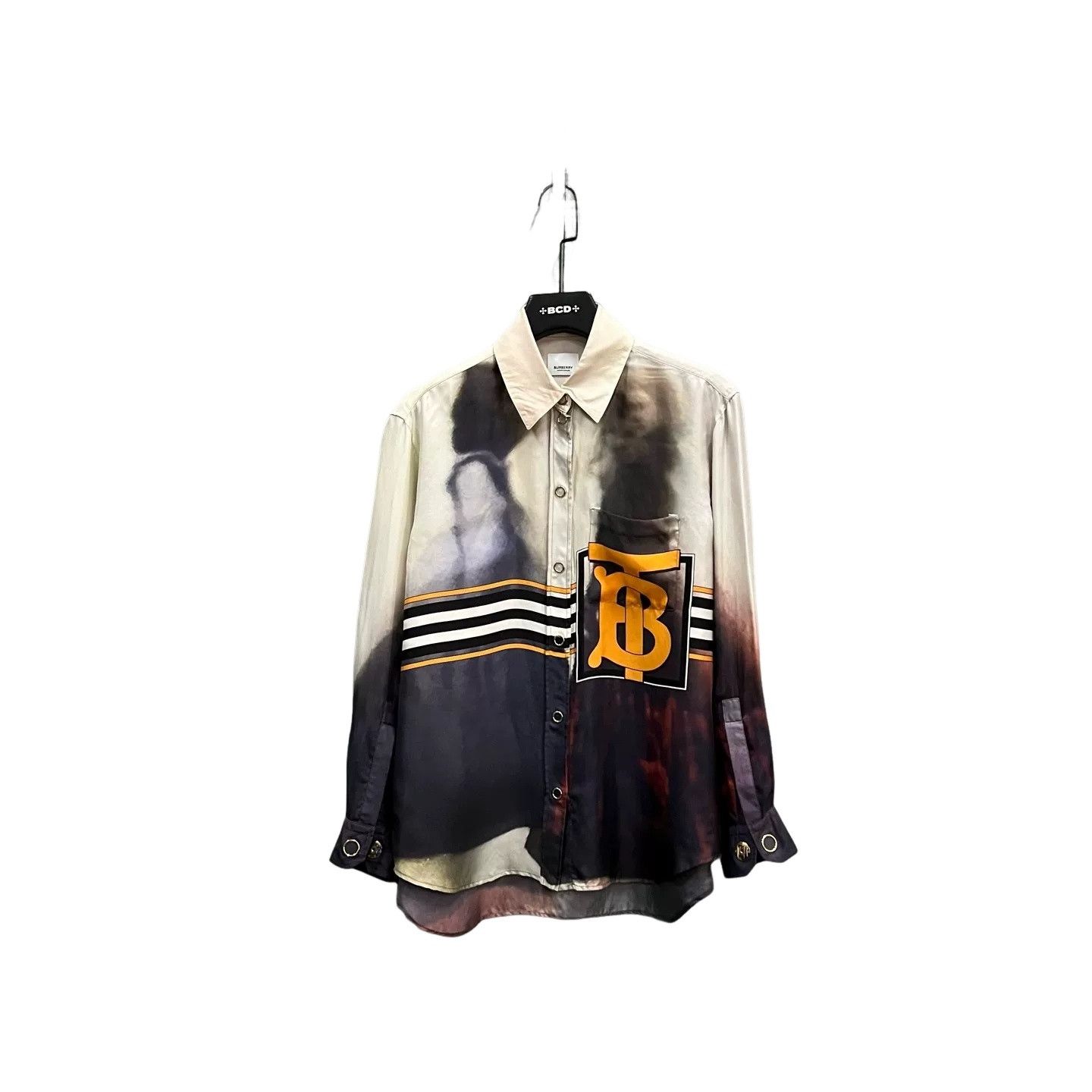 Burberry Burberry Tie-Dye Silk TB Logo Shirt Size 38 Size US S / EU 44-46 / 1 - 1 Thumbnail