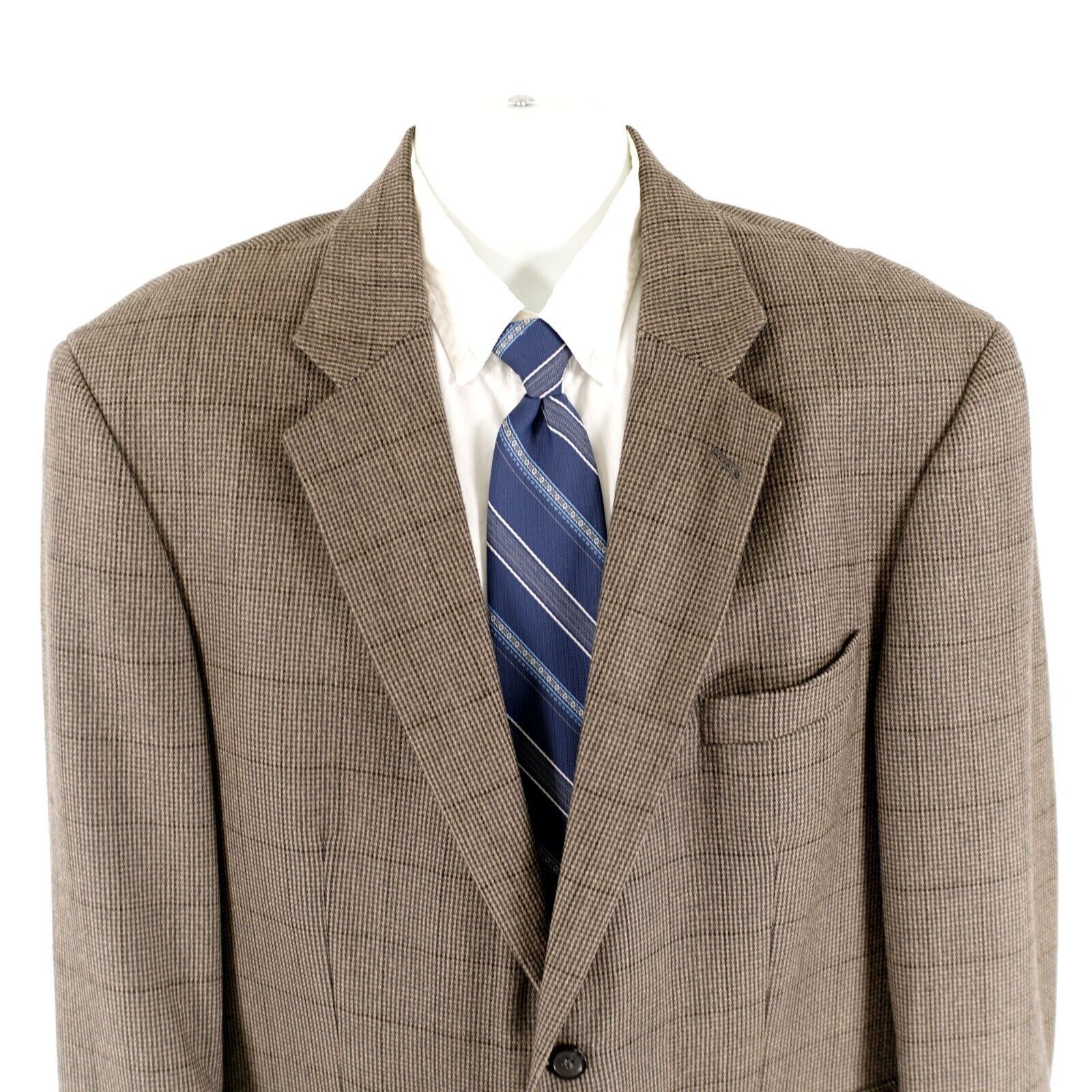 Oscar De La Renta Oscar De La Renta Soft Tweed Lambswool Cashmere Gray Tan Che Size 44R - 1 Thumbnail