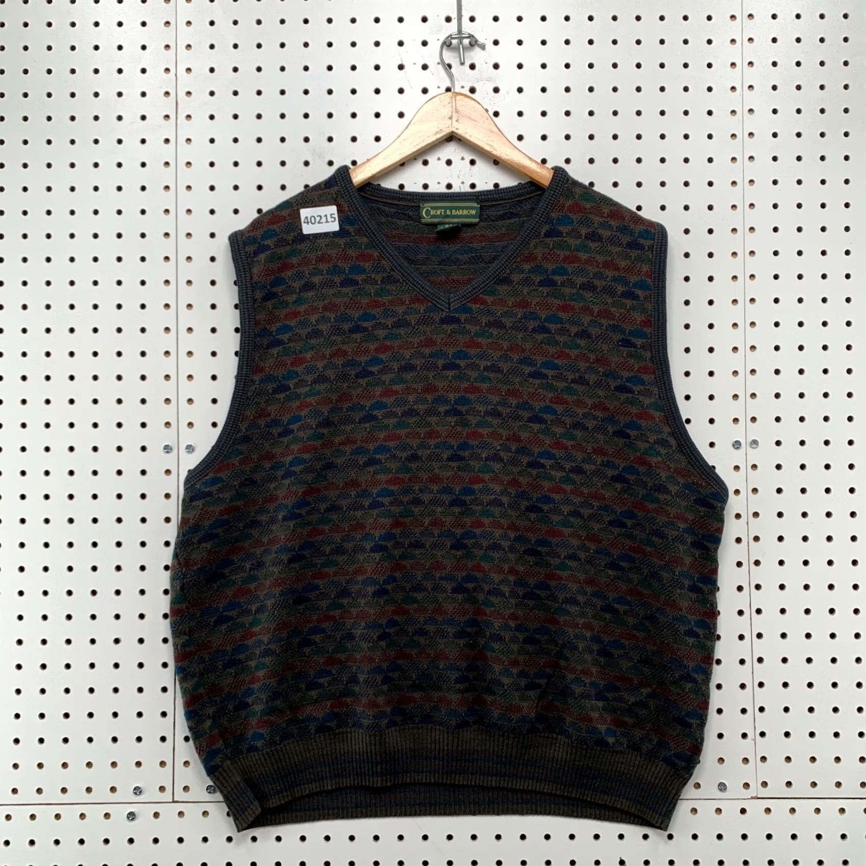 Croft & Barrow Vintage Croft Barrow Sweater Vest XL Brown Wool Geometric Knit Italy Mens Size US XL / EU 56 / 4 - 2 Thumbnail